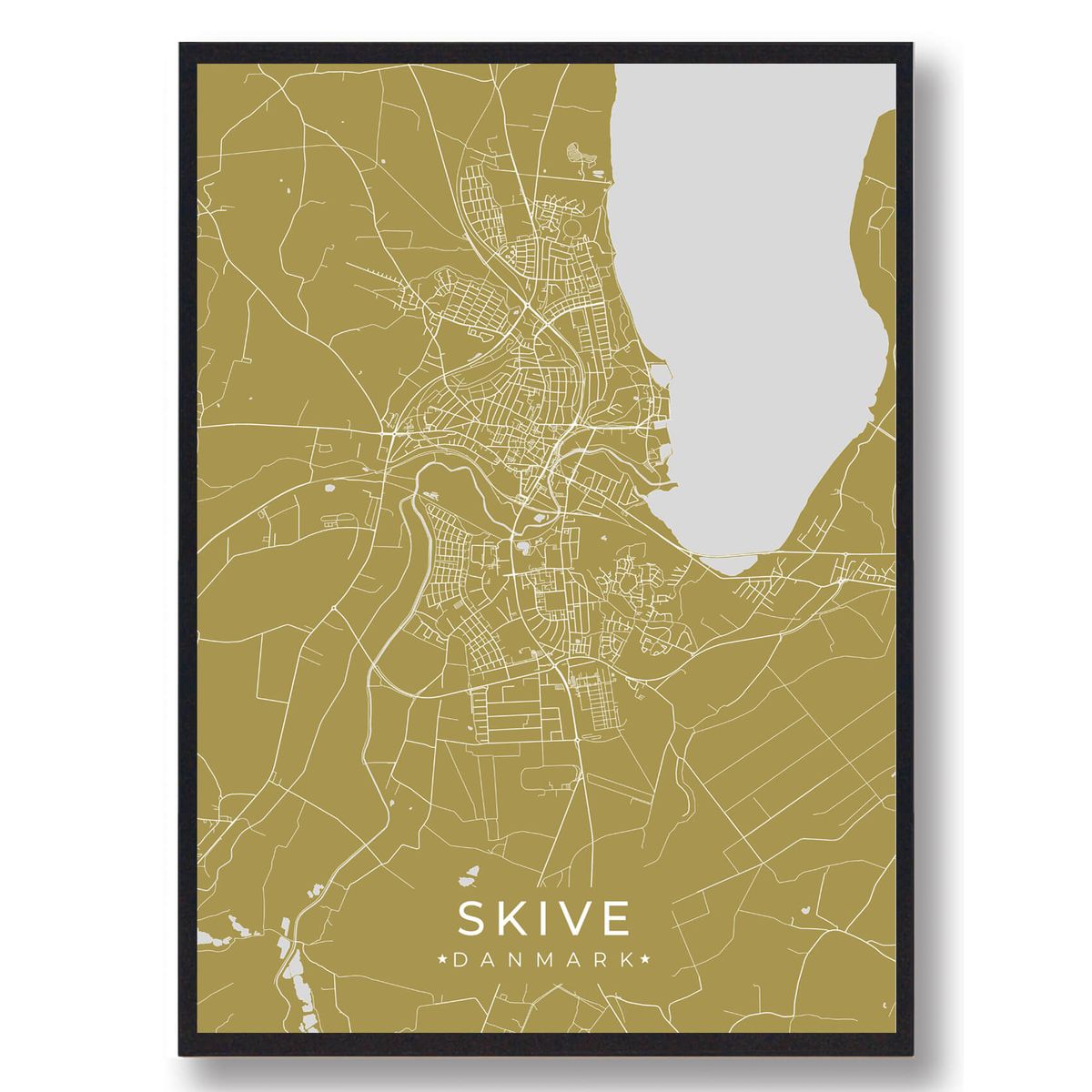 Skive plakat - gul (Størrelse: L - 50x70cm (B2))