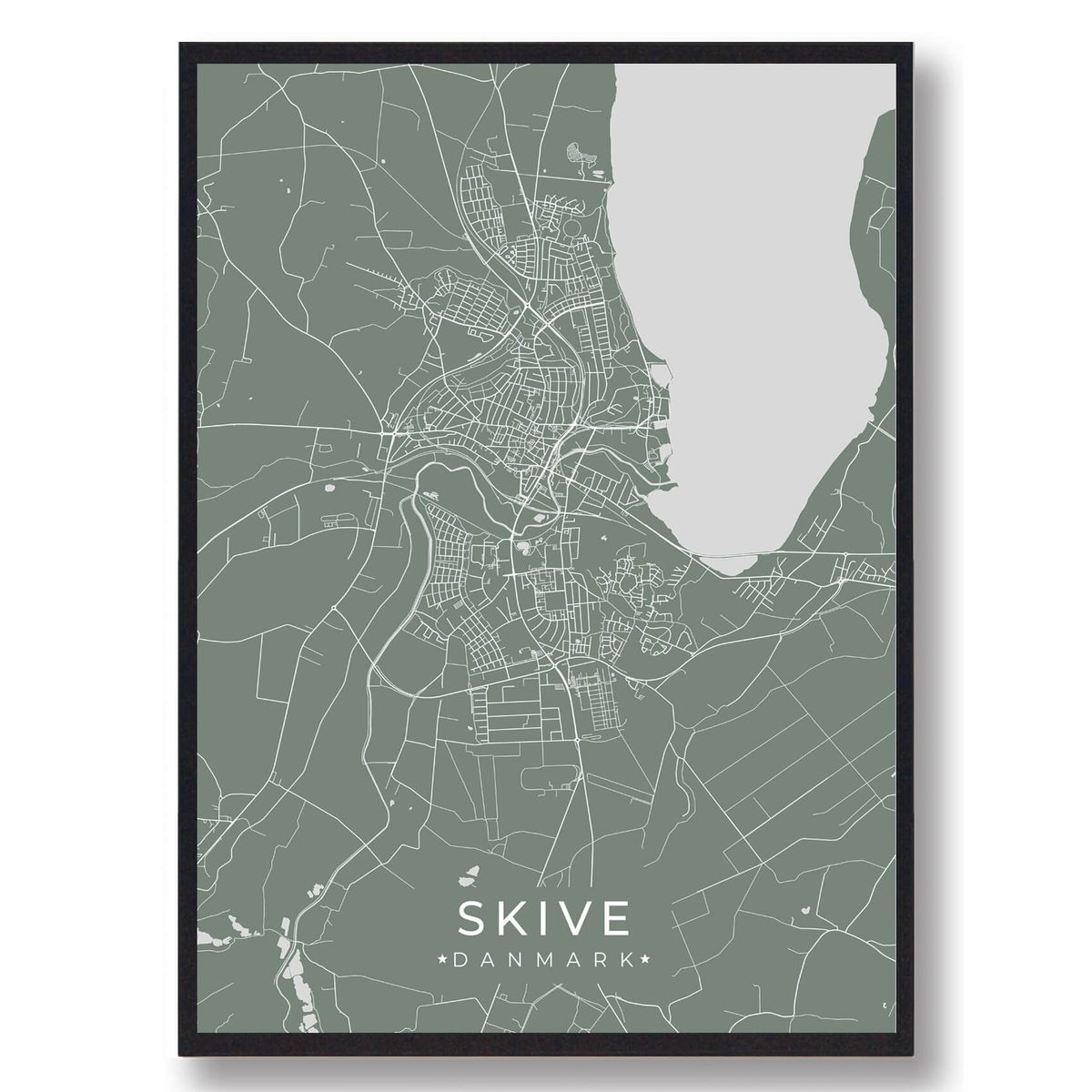 Skive plakat - grøn (Størrelse: L - 50x70cm (B2))