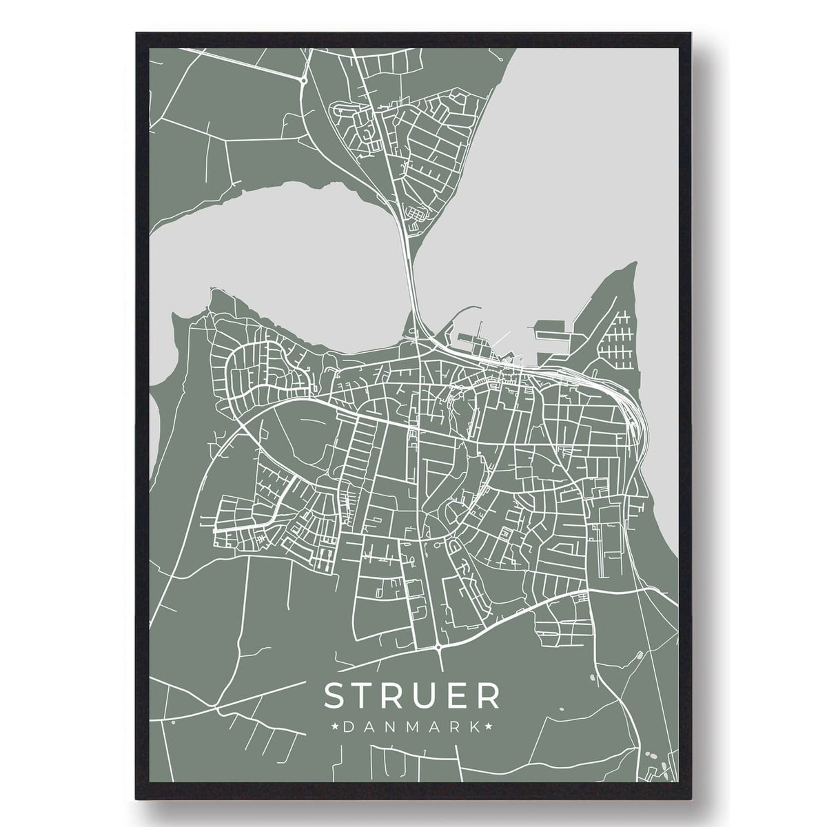 Struer plakat - grøn (Størrelse: L - 50x70cm (B2))