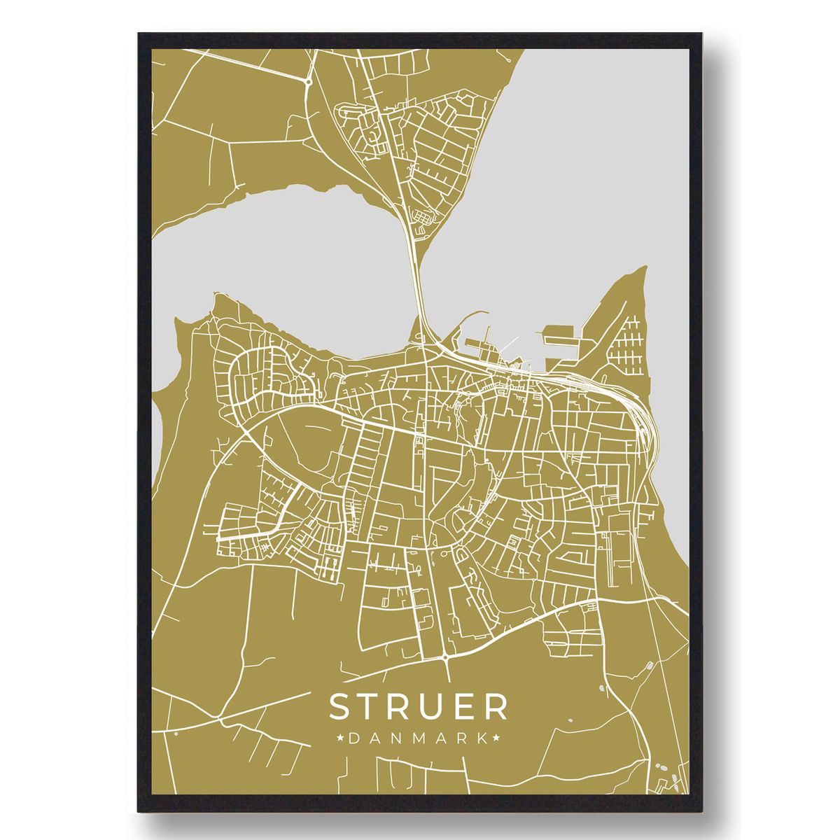 Struer plakat - gul (Størrelse: L - 50x70cm (B2))