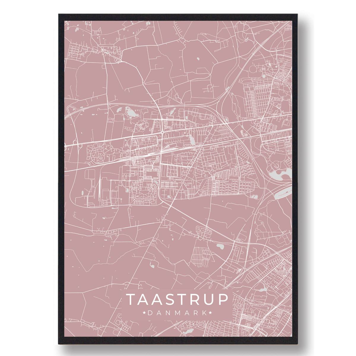 Taastrup plakat - rosa (Størrelse: L - 50x70cm (B2))