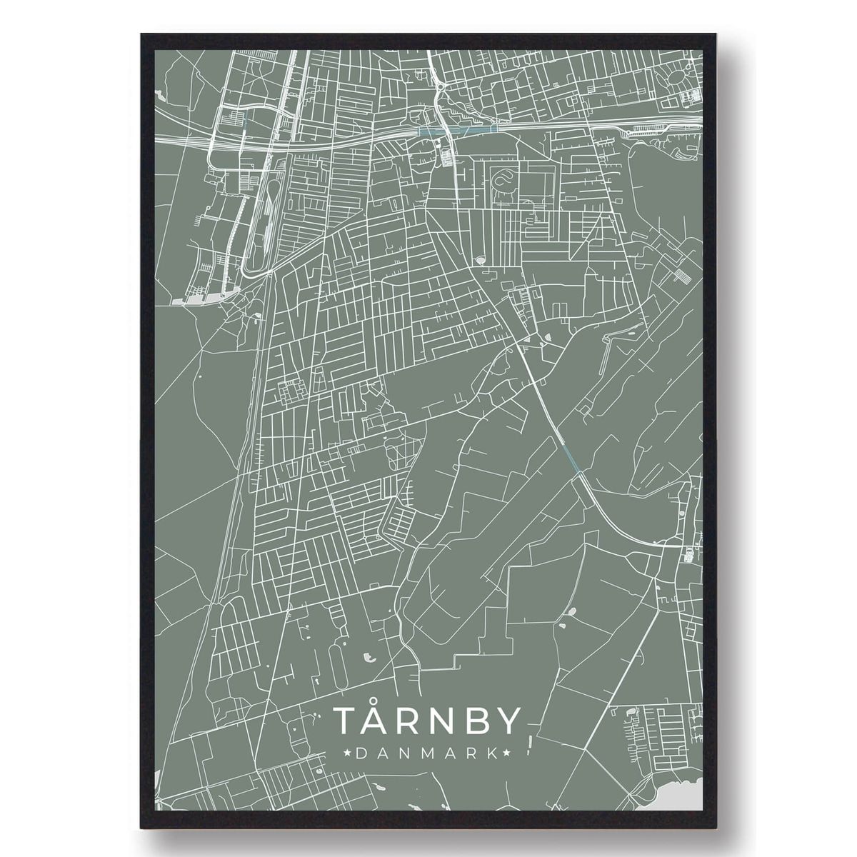 Tårnby plakat - grøn (Størrelse: L - 50x70cm (B2))