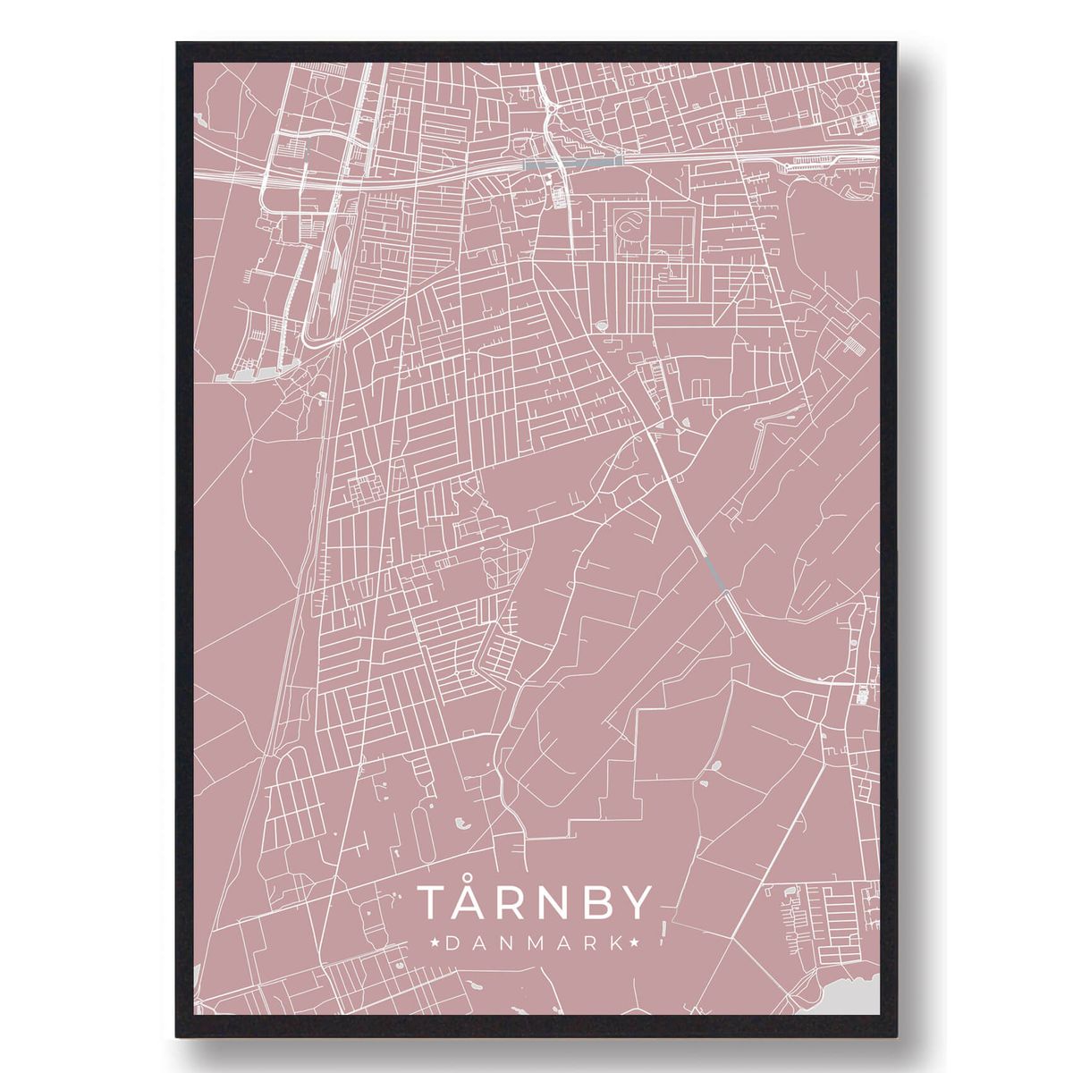 Tårnby plakat - rosa (Størrelse: L - 50x70cm (B2))