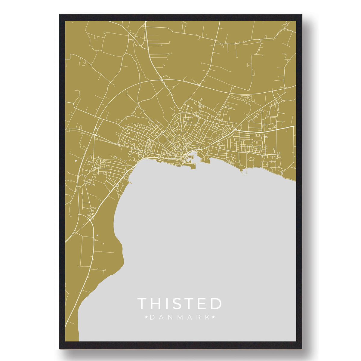 Thisted plakat - gul (Størrelse: L - 50x70cm (B2))