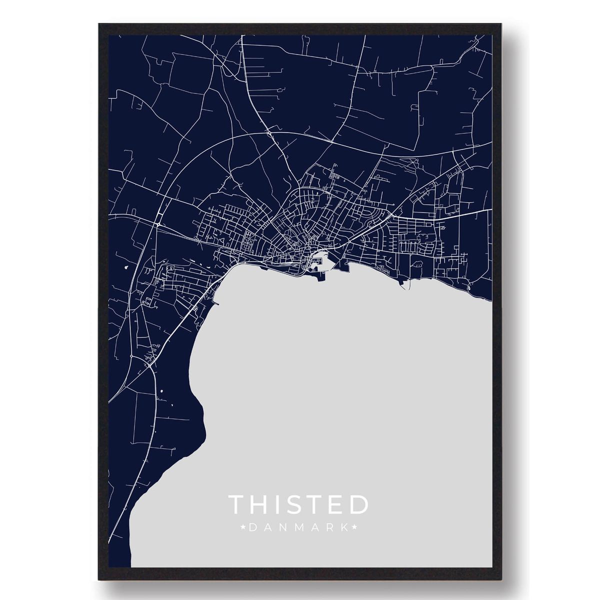 Thisted plakat - mørkeblå (Størrelse: L - 50x70cm (B2))