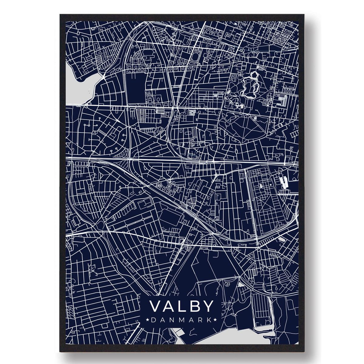 Valby plakat - mørkeblå (Størrelse: L - 50x70cm (B2))