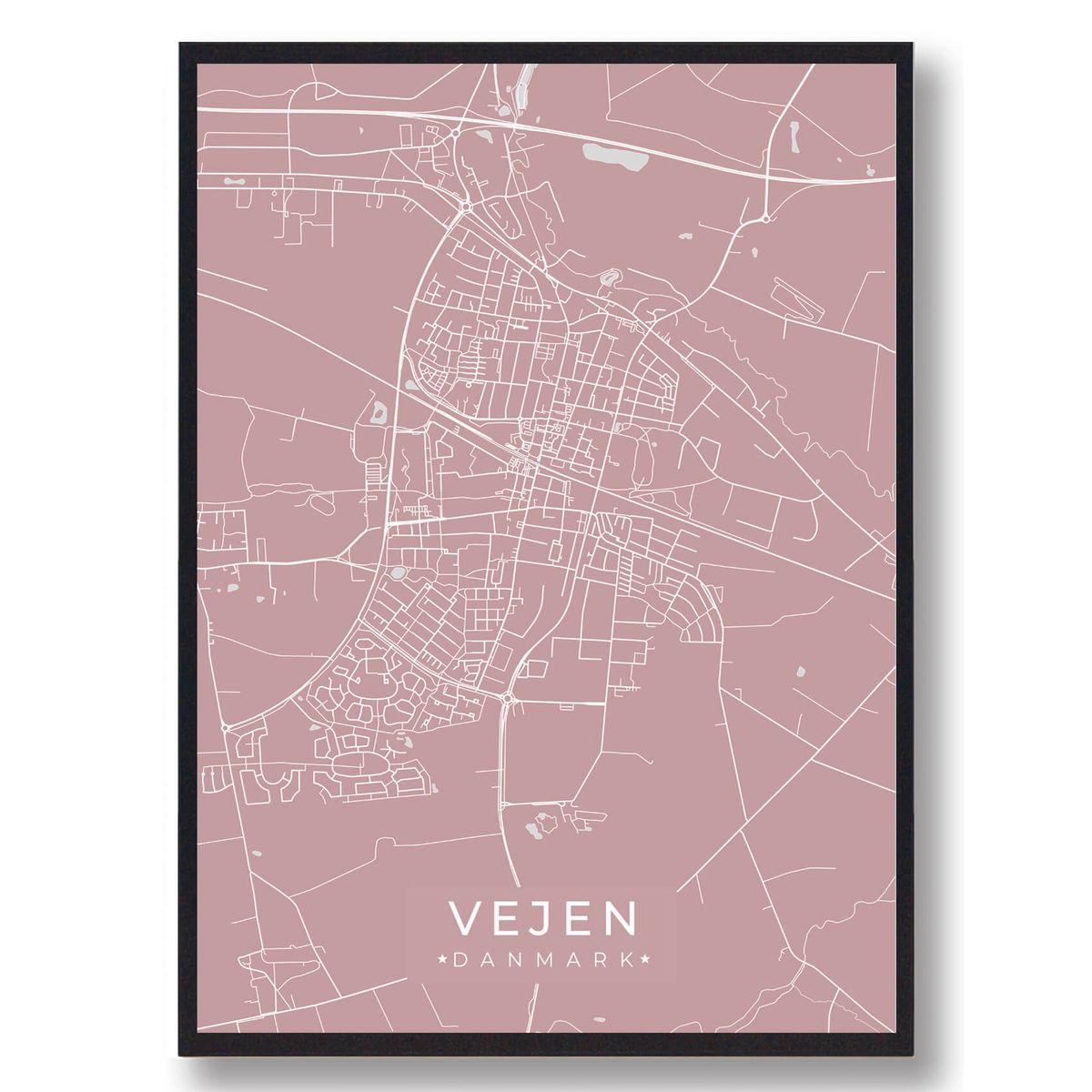 Vejen plakat - rosa (Størrelse: L - 50x70cm (B2))