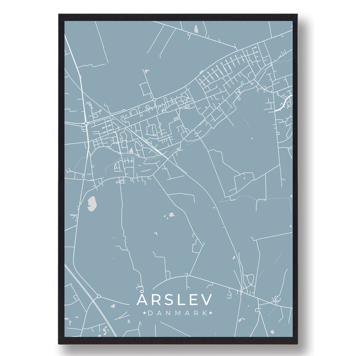 Årslev plakat - lyseblå (Størrelse: L - 50x70cm (B2))