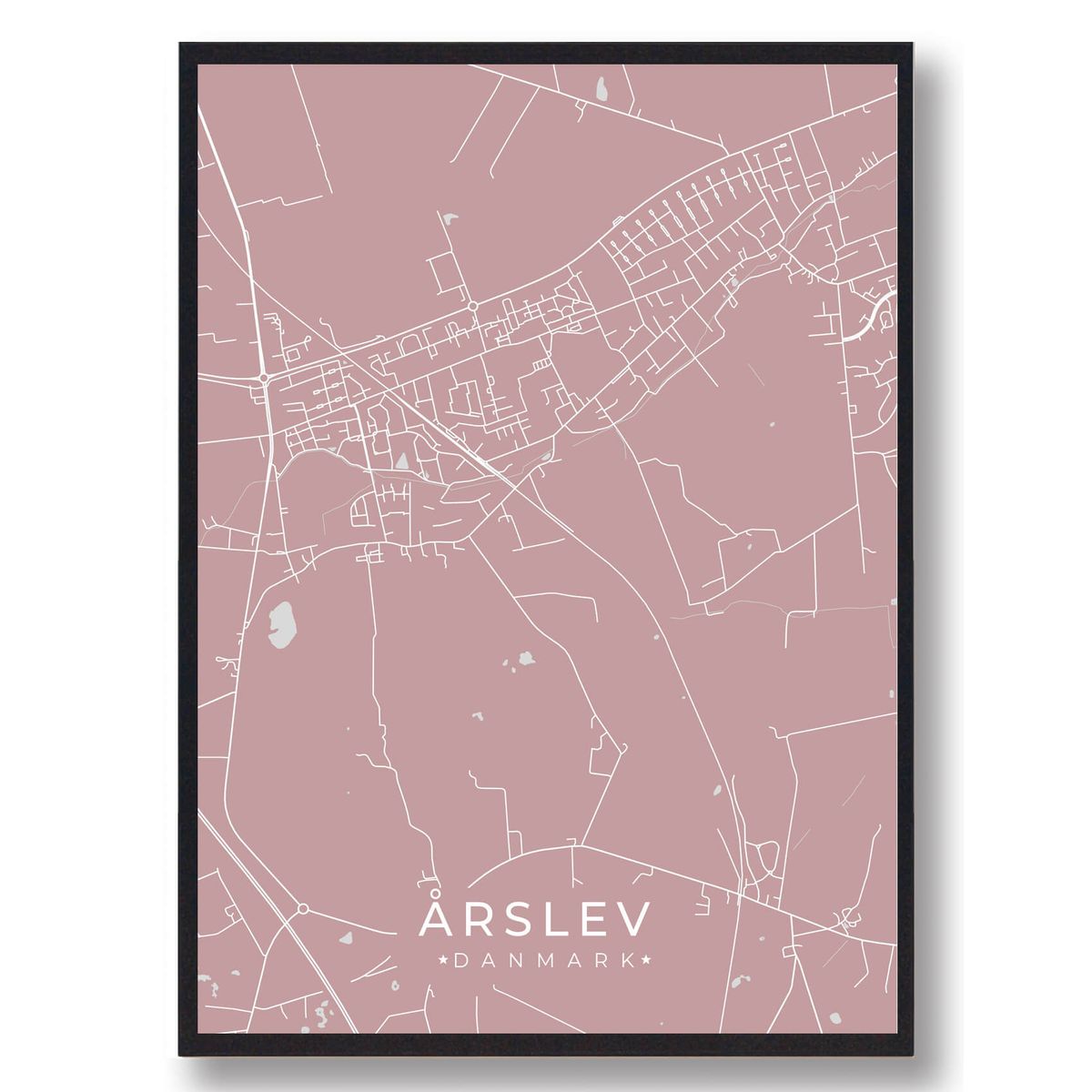 Årslev plakat - rosa (Størrelse: L - 50x70cm (B2))