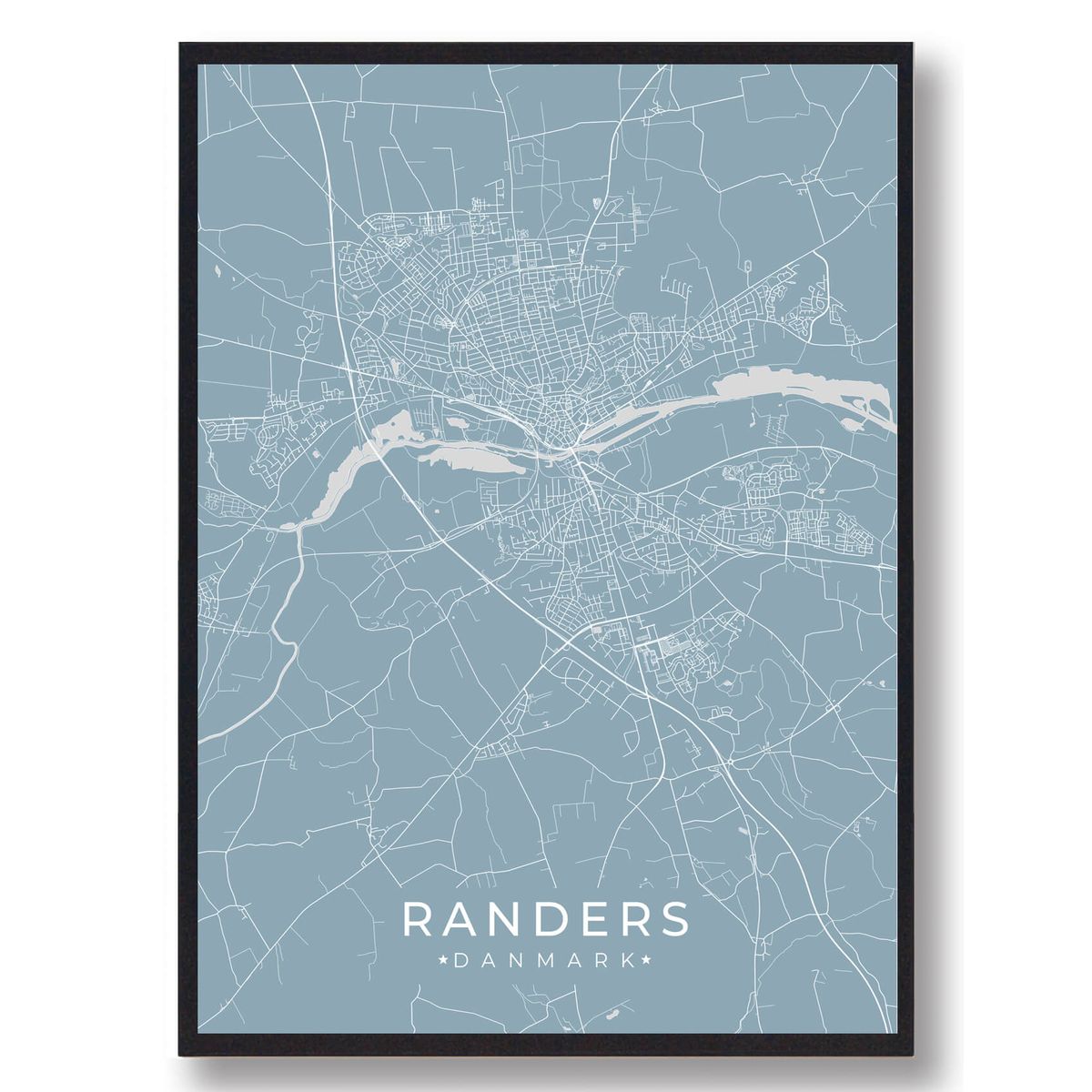 Randers plakat - lyseblå (Størrelse: L - 50x70cm (B2))