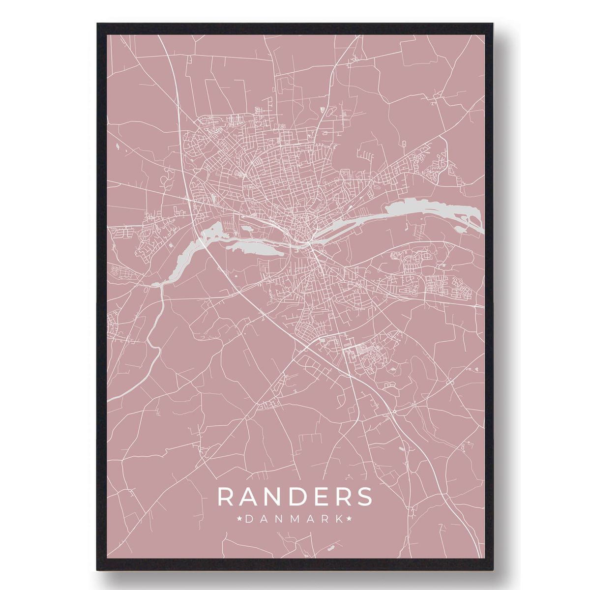 Randers plakat - lyserød (Størrelse: L - 50x70cm (B2))