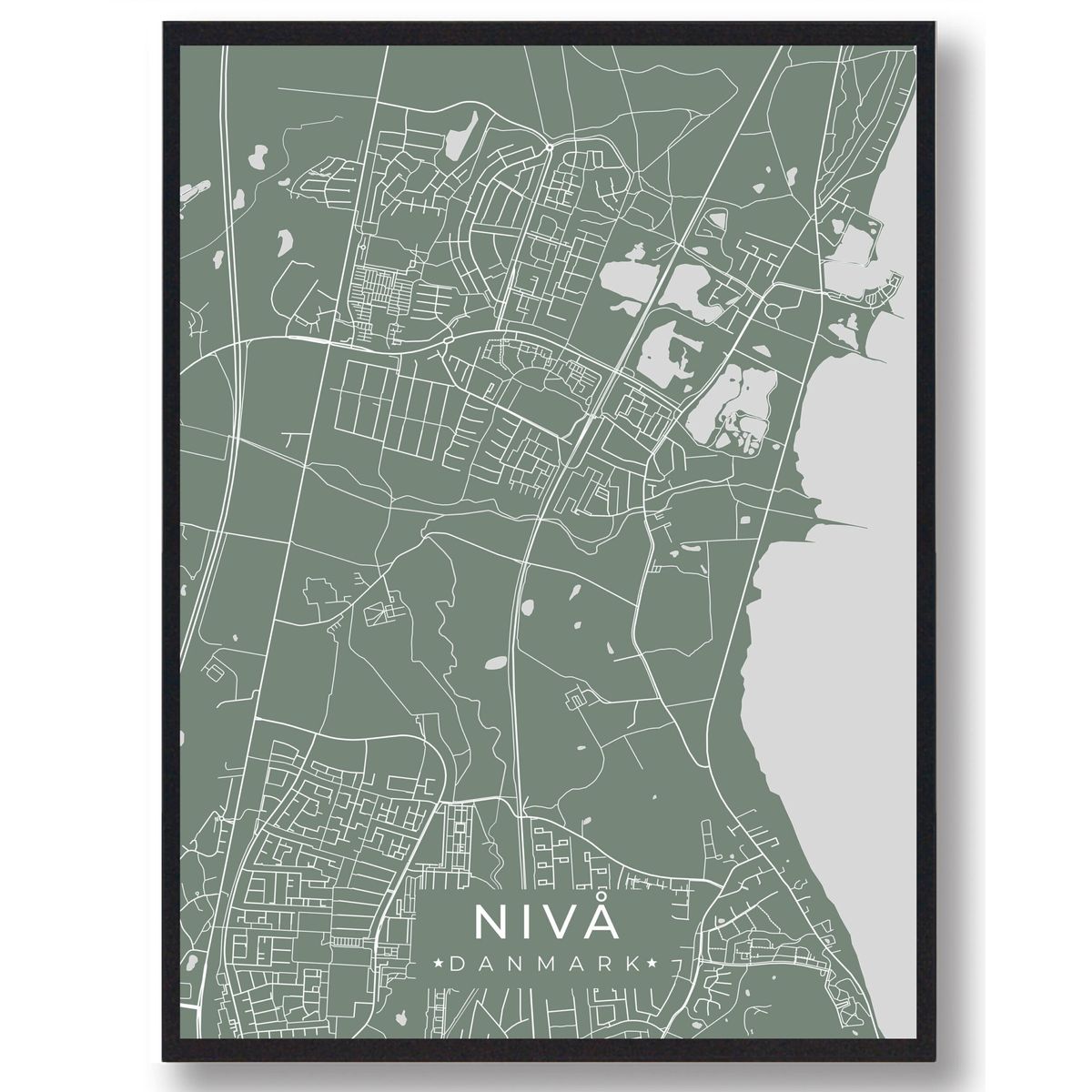 Nivå plakat - grøn (Størrelse: L - 50x70cm (B2))