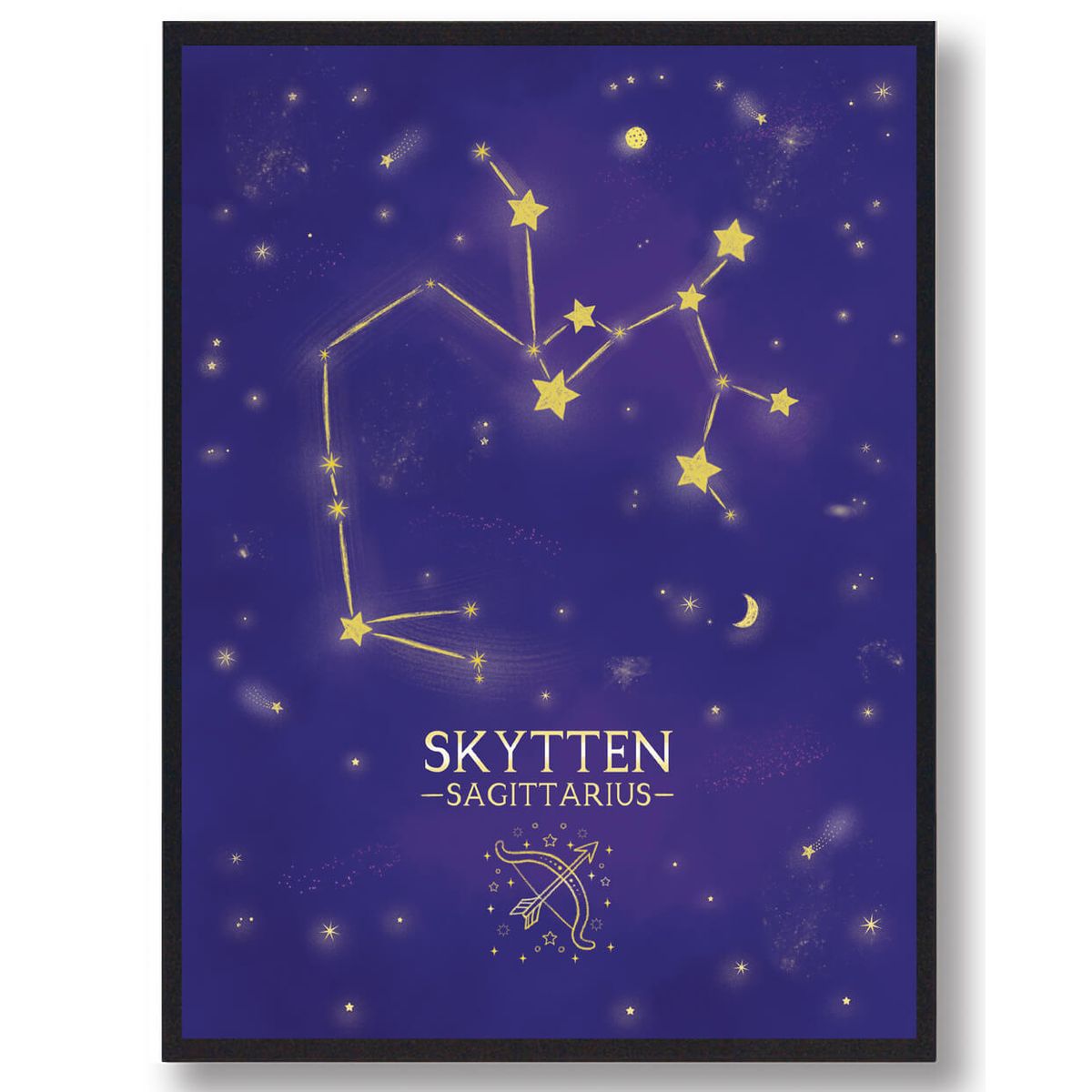 Stjernebillede skytten - lilla (Størrelse: L - 50x70cm (B2))