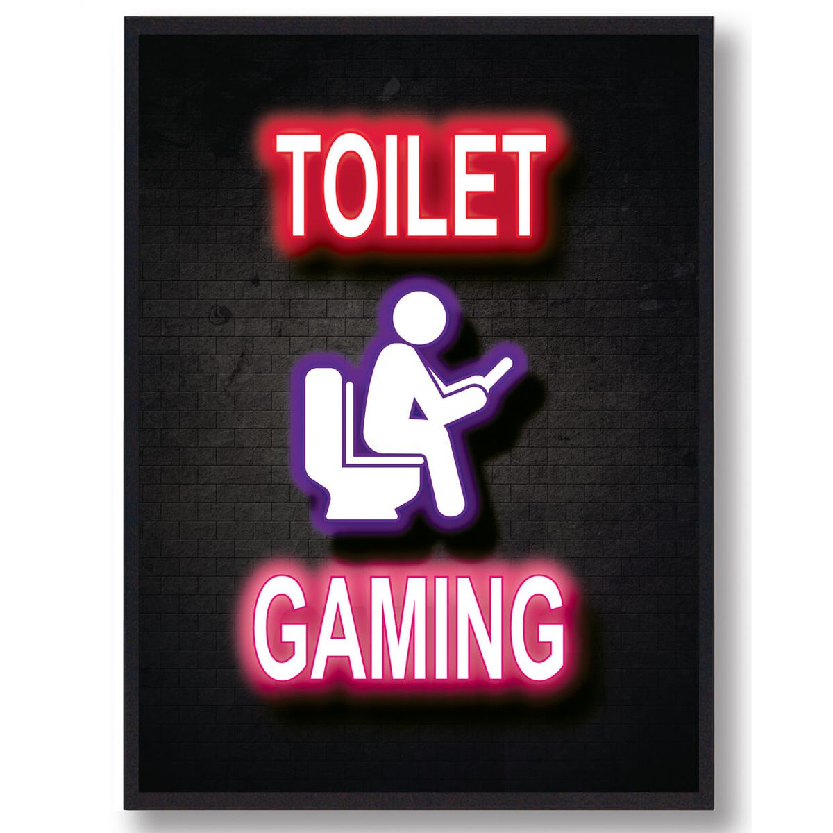 Toilet gaming - neon gamerplakater (Størrelse: L - 50x70cm (B2))