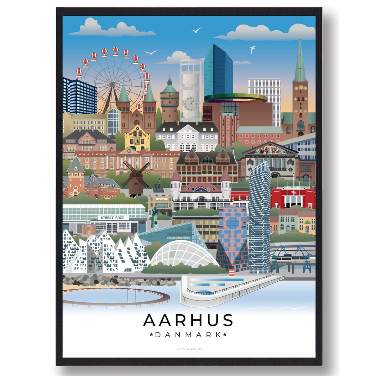 Aarhus byplakat (Nyhed) (Størrelse: XL - 70x100cm)