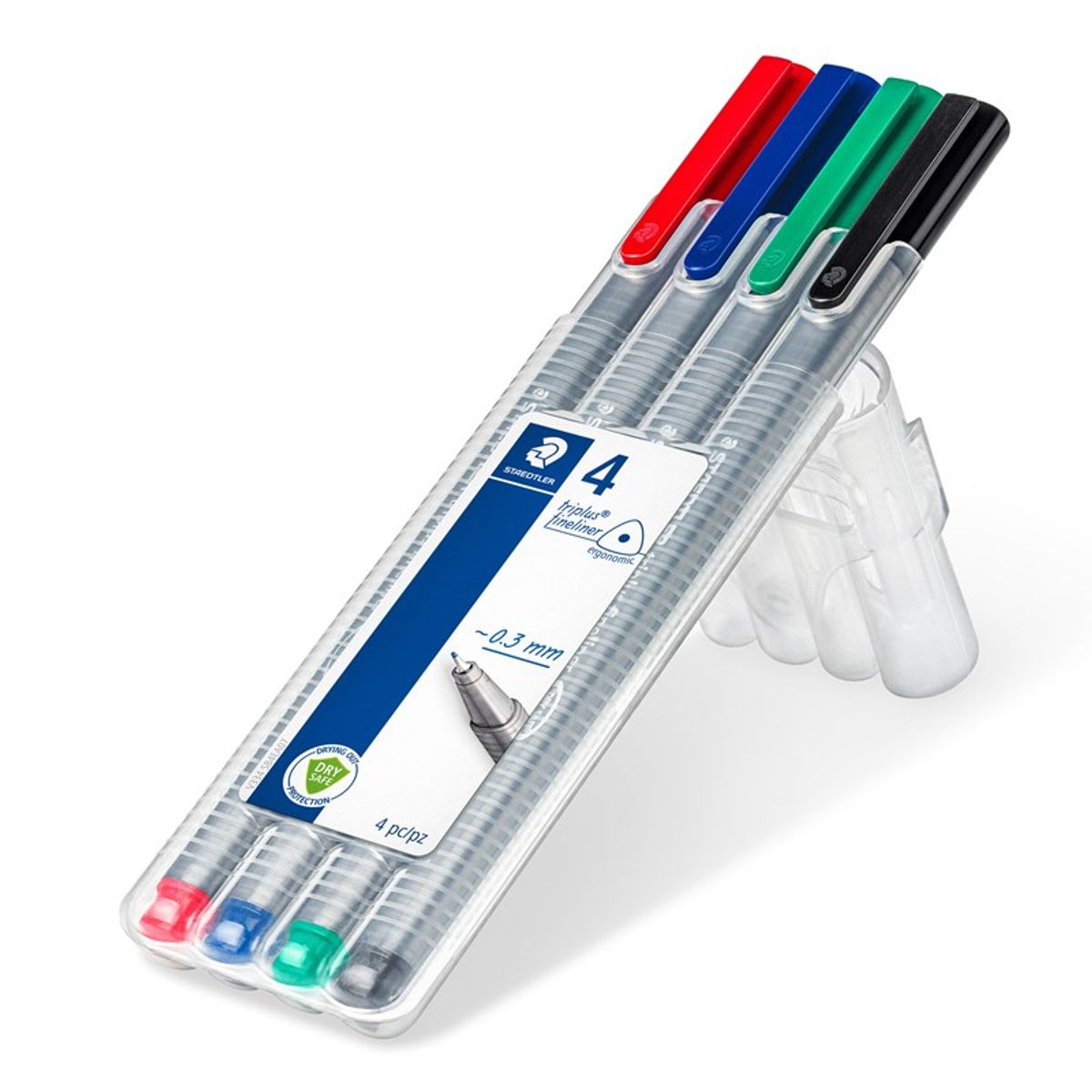 STAEDTLER Triplus fineliner, 4 stk. i stand-up boks