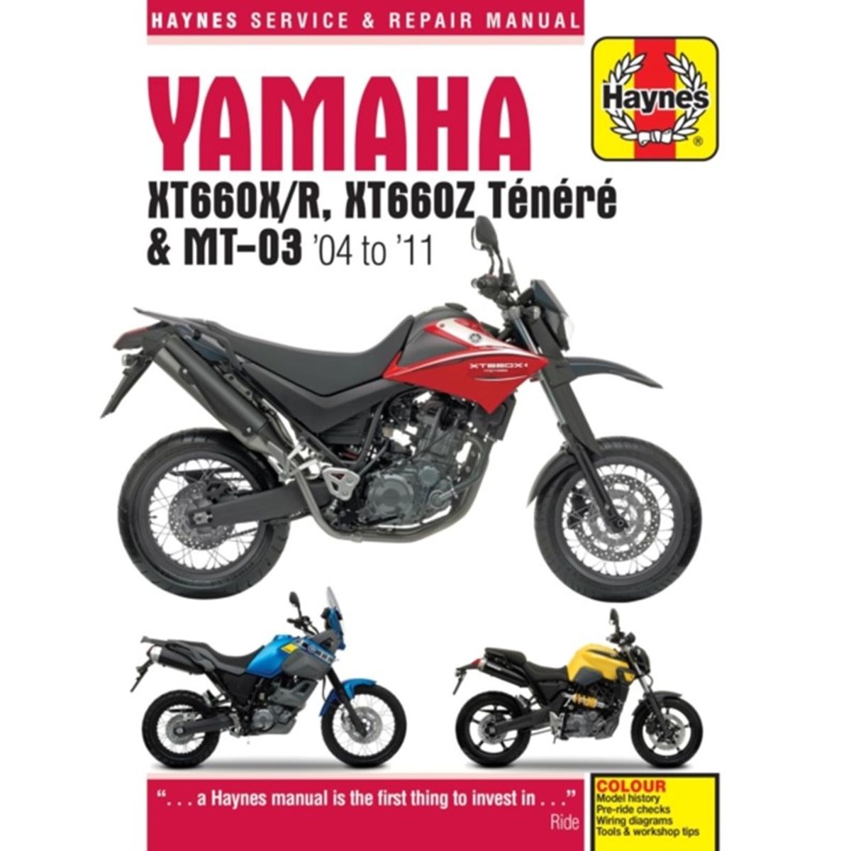 Yamaha XT660 & MT-03 (04 - 11) Haynes Repair Manual