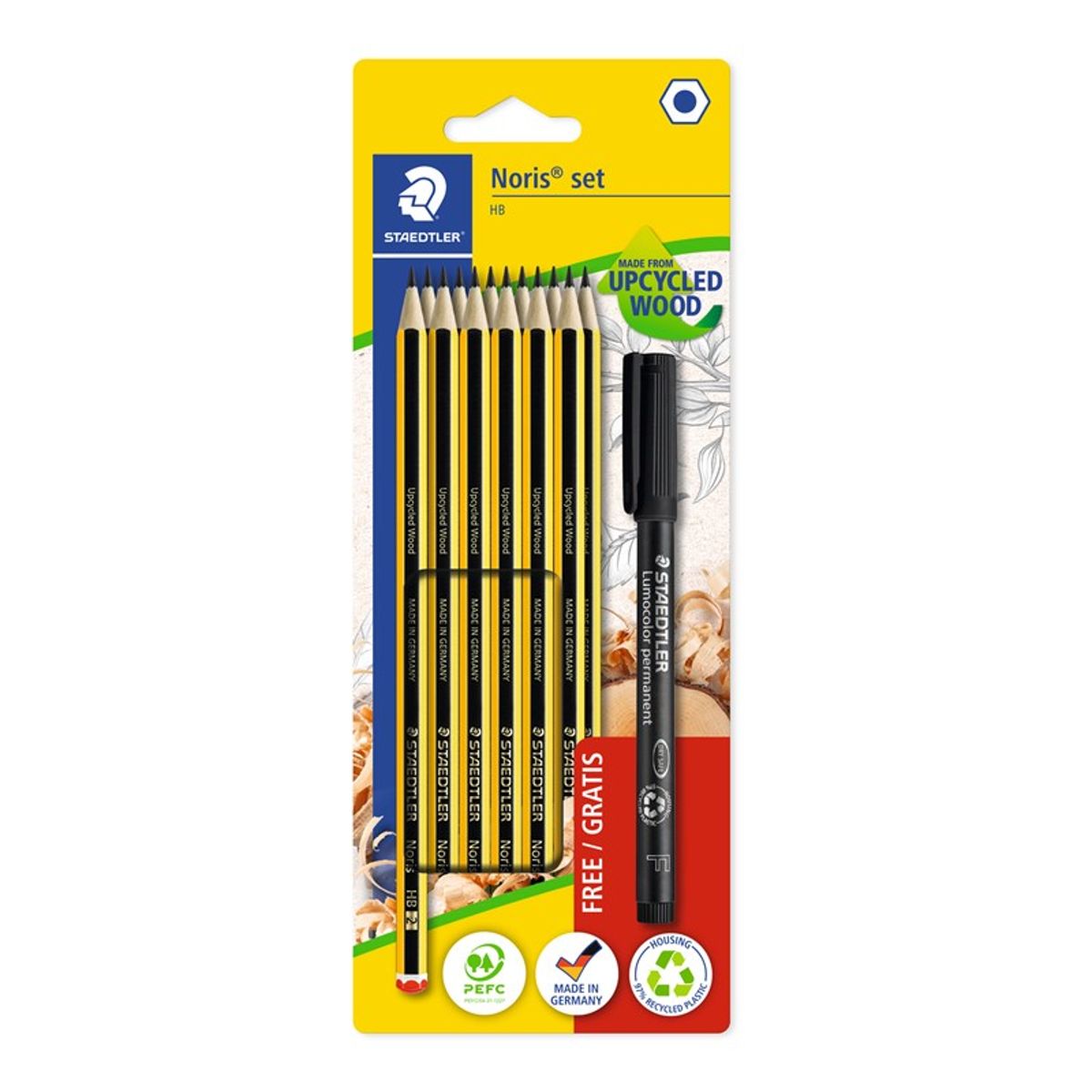 STAEDTLER Noris blyantsæt 12 stk. + gratis permanent fineliner