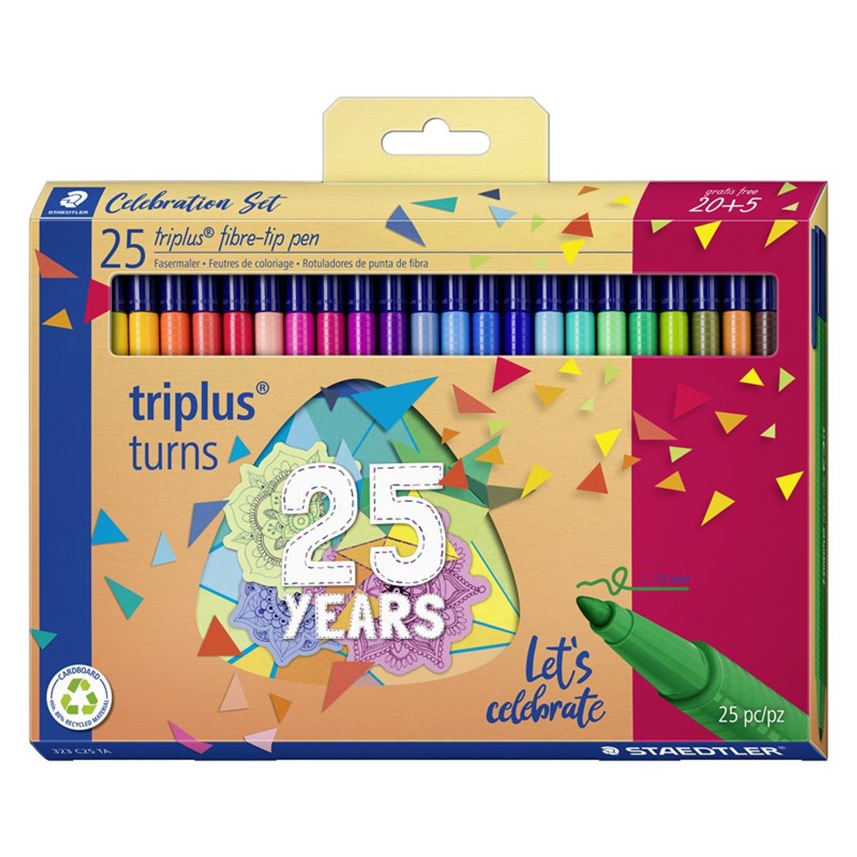 STAEDTLER Triplus color tusser, 25 stk. i papæske