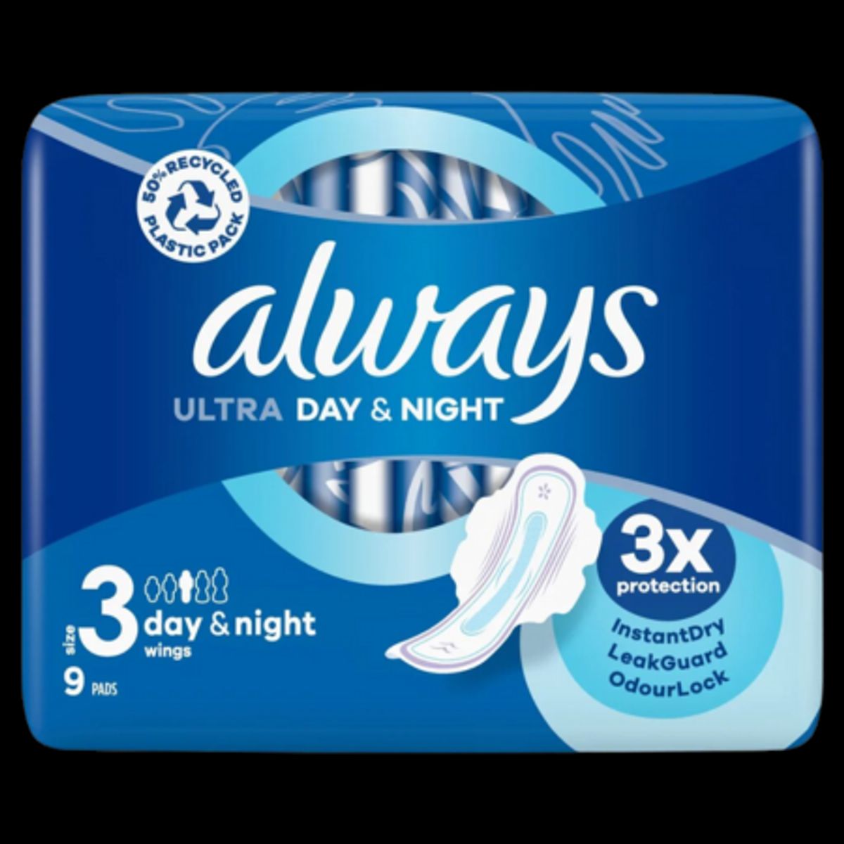 Always Ultra Day & Night Size 3 - 9 stk