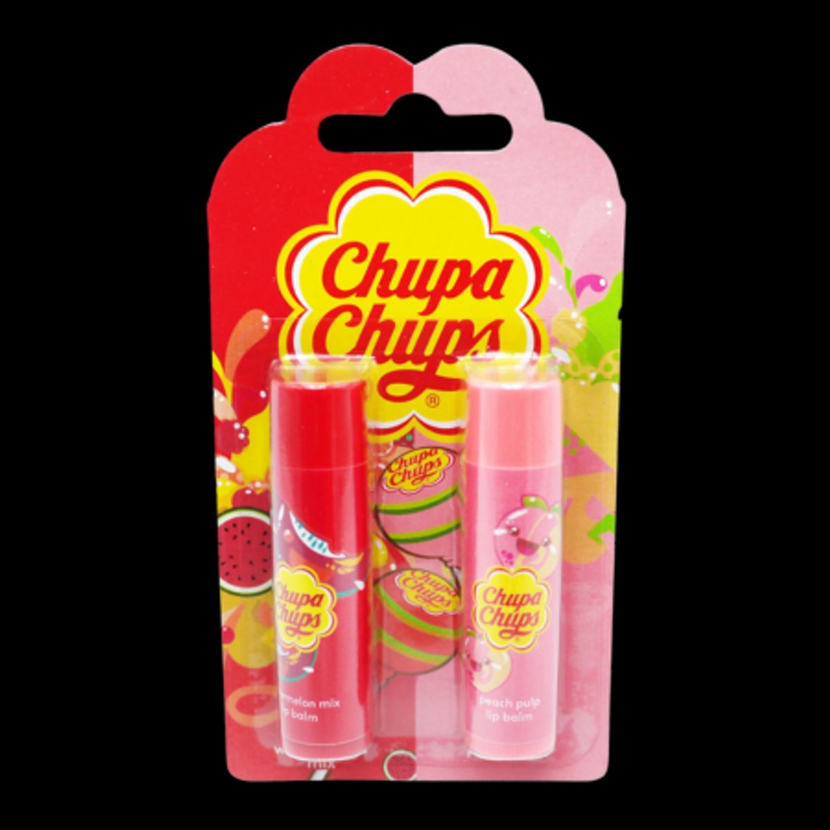 Chupa Chups Watermelon & Peach Lip Balm - 2 stk