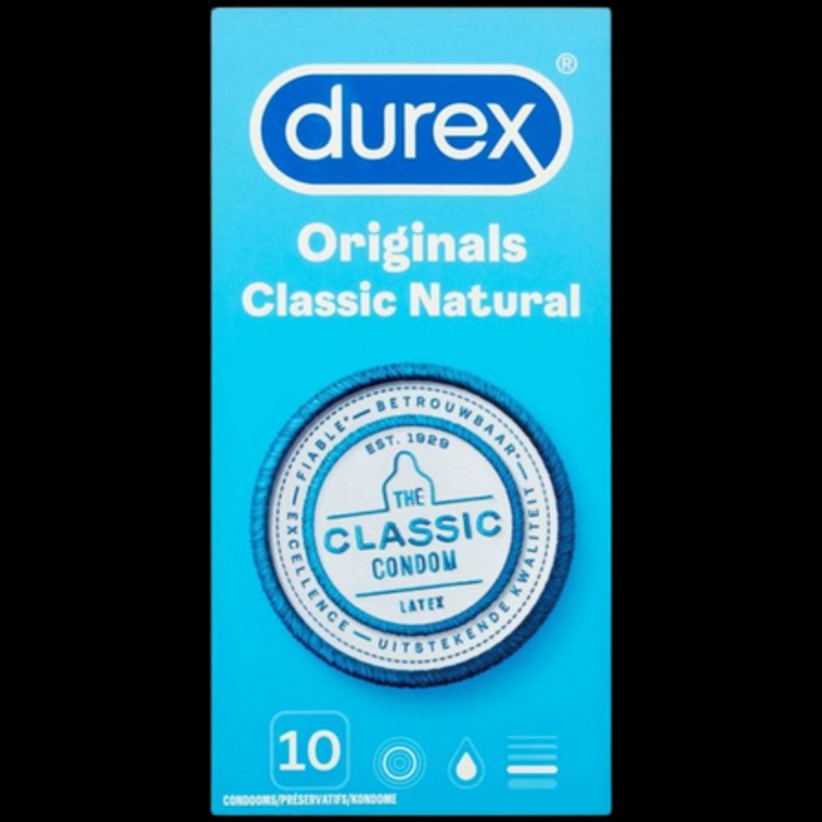 Durex Originals Classic Natural Latex Kondomer 10 stk