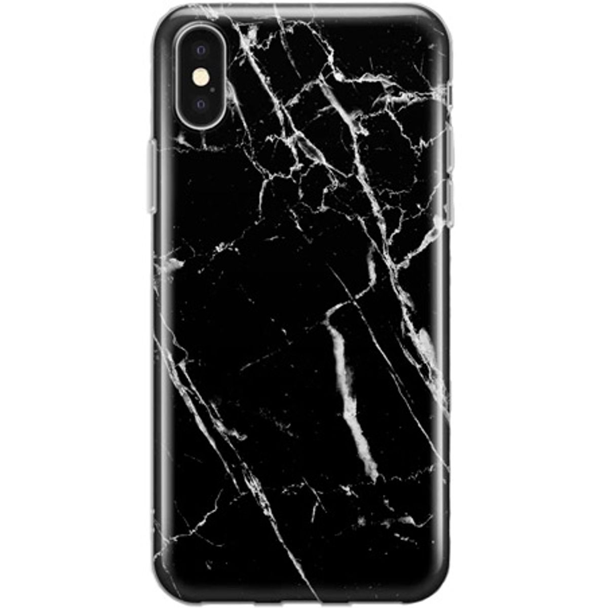 BasicPlus iPhone X/Xs Cover - Sort Marmor