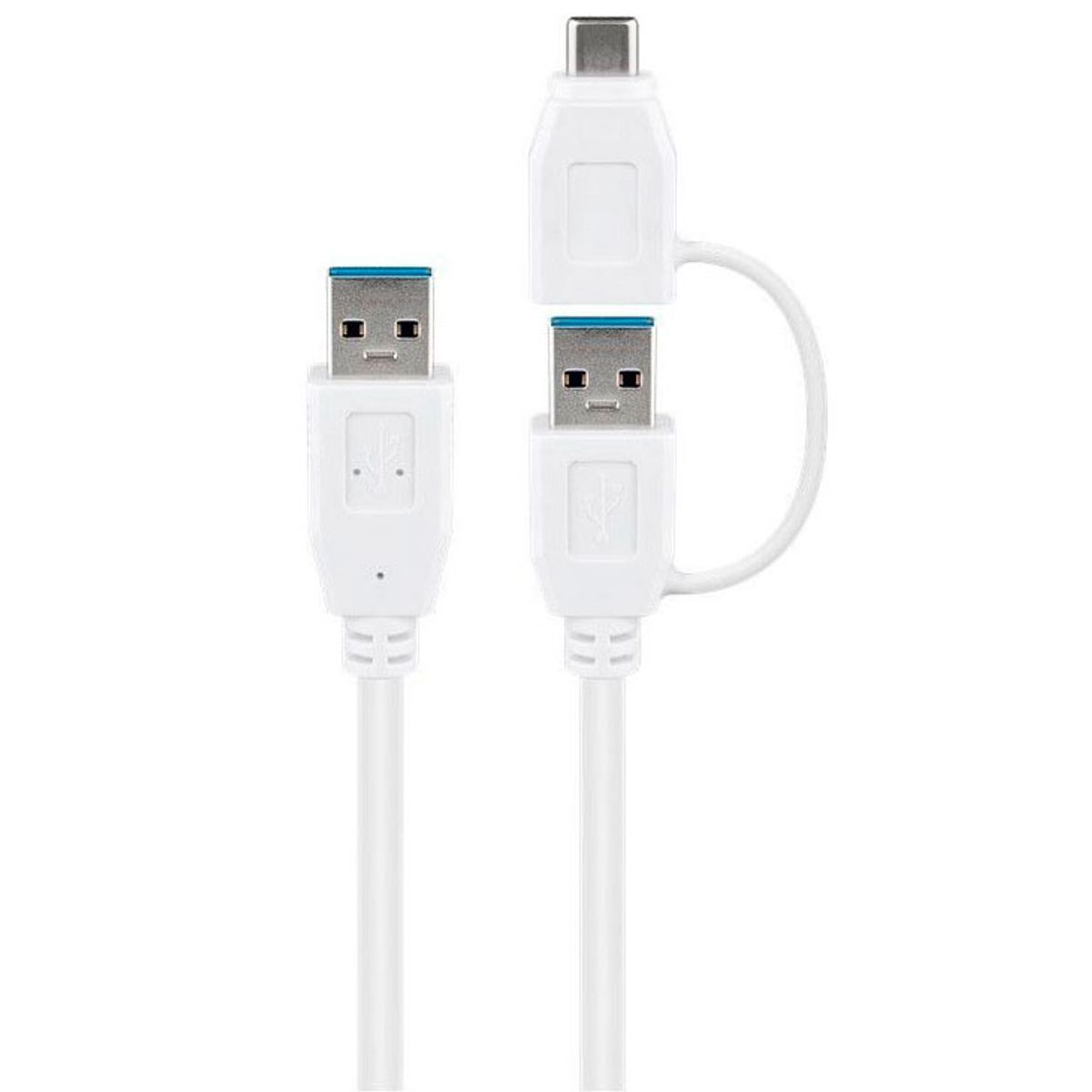 Goobay USB 3.0 kabel m. USB-A til USB-C Adapter - 0,5 meter