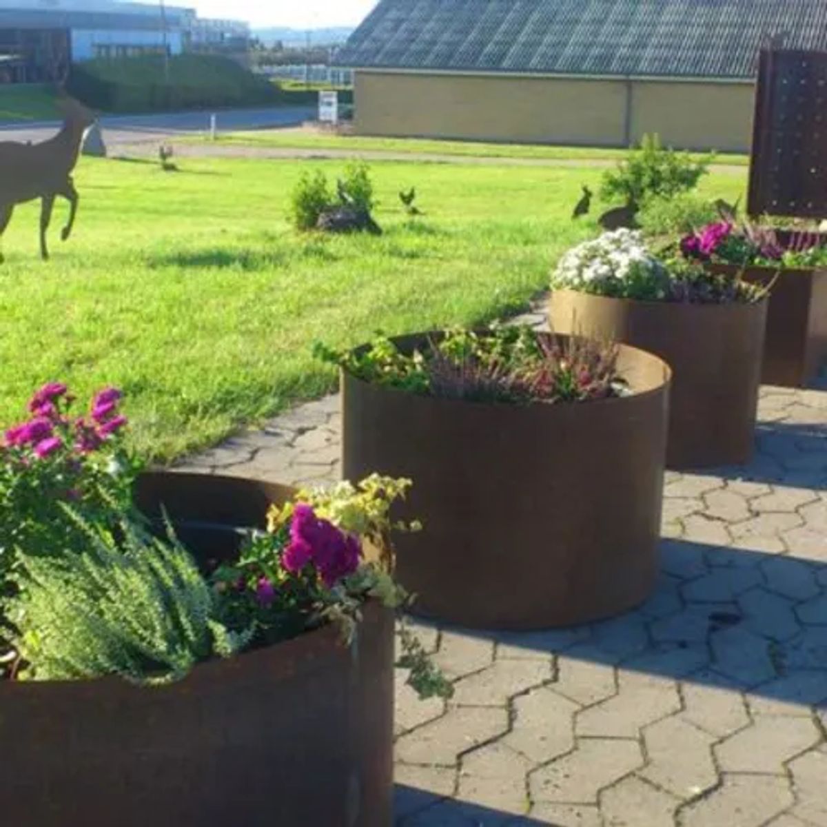 Rundbed i cortenstål, Ø950, højde=500 mm