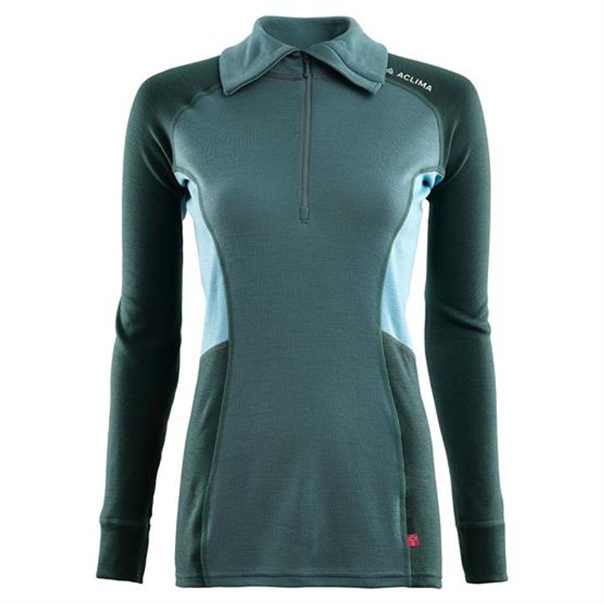 Aclima WarmWool Polo Womens, North Atlantic / Green Gables