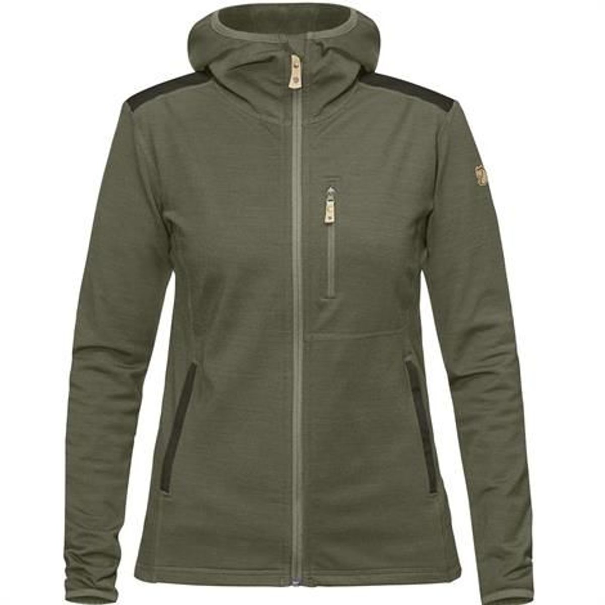 Fjällräven Keb Fleece Hoodie Womens, Laurel Green / Deep Forest