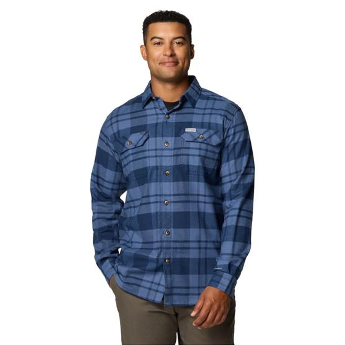 Columbia Flare Gun Stretch Flannel Mens, Collegiate Navy River