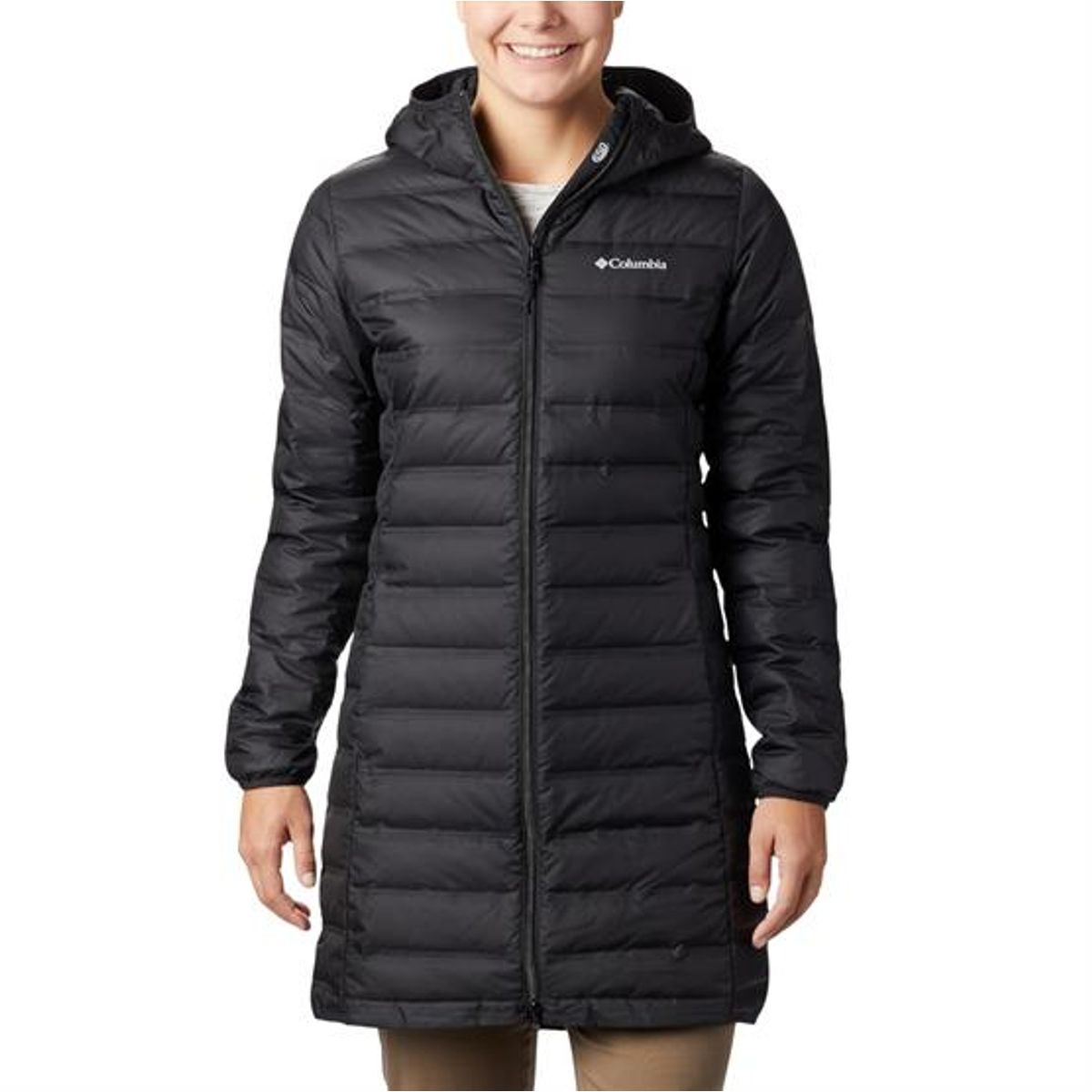 Columbia Lake 22 Down Long Hooded Jacket Womens, Black