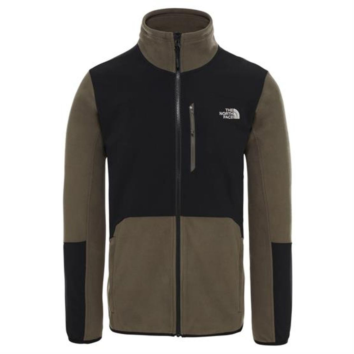 The North Face Mens Glacier Pro Full Zip, Taupe Green / Black