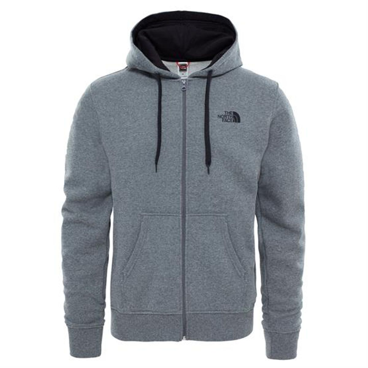 The North Face Mens Open Gate Fullzip Hoodie, Grey Heather / Black