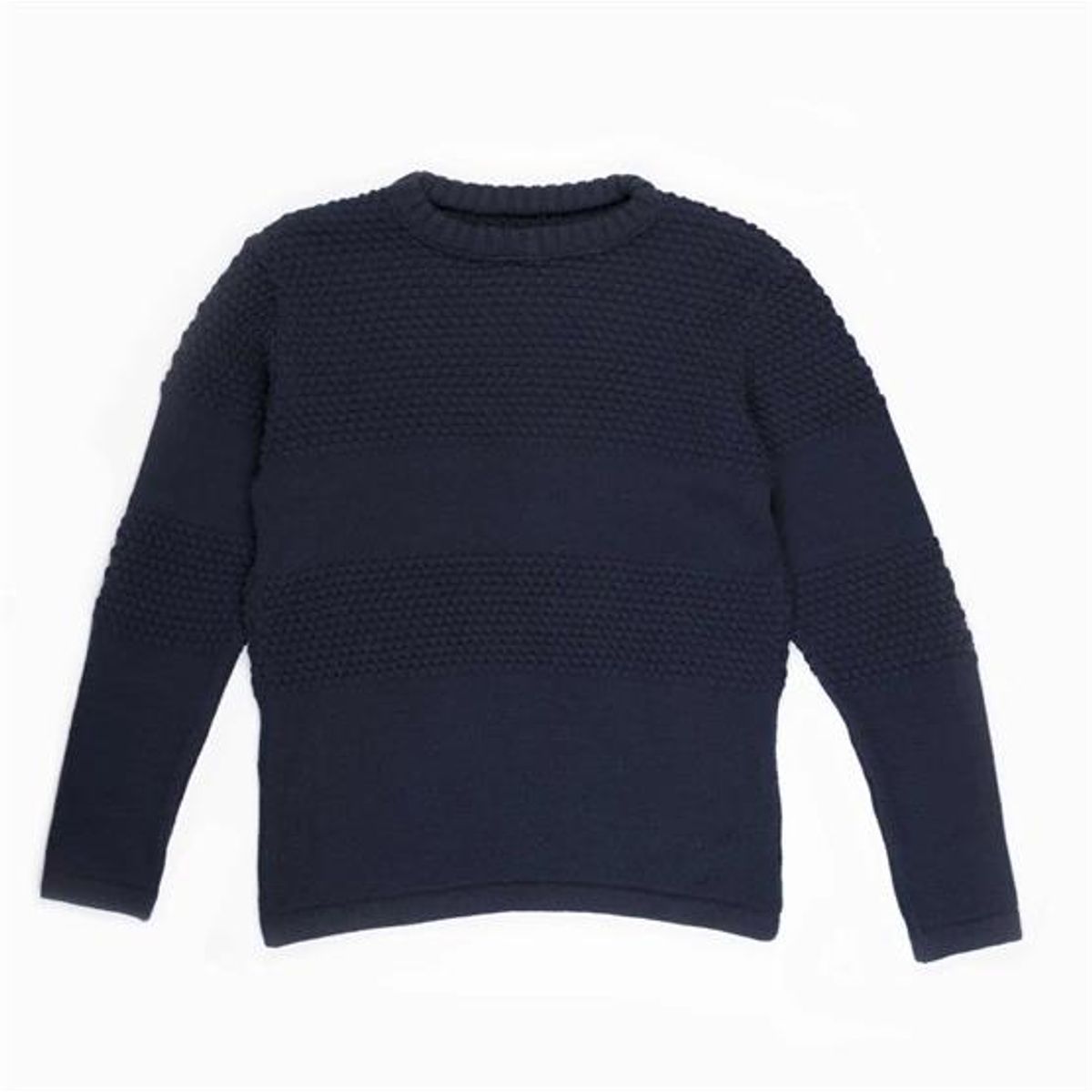 Fuza Wool Mens Nyhavn Sweater Round Neck, Midnight Blue