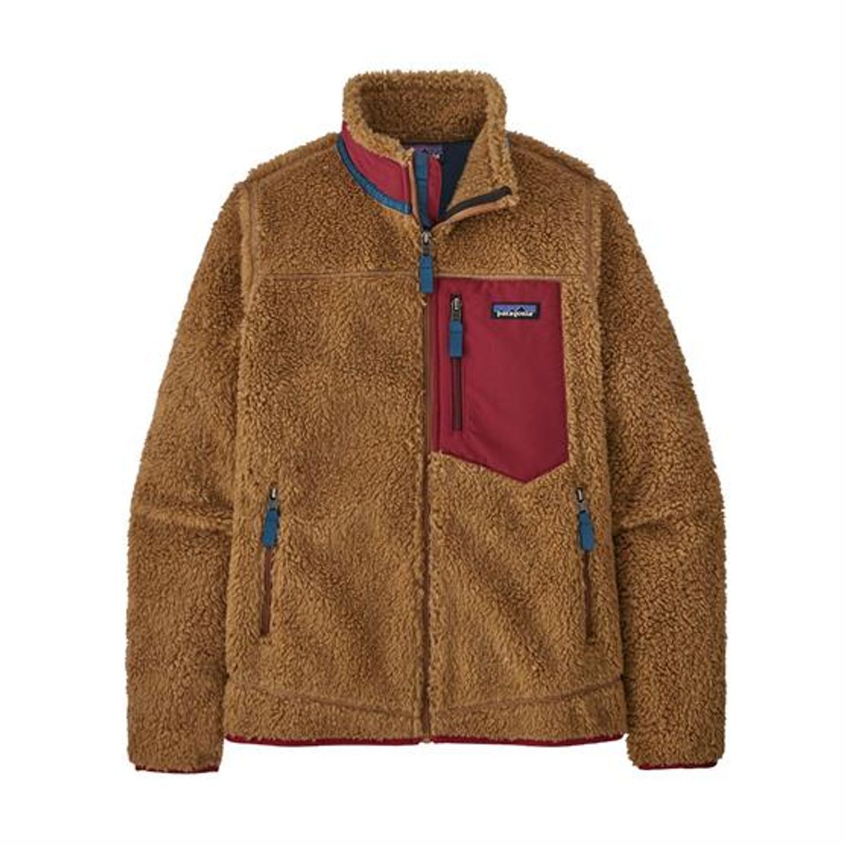 Patagonia Womens Classic Retro-X Jacket, Nest Brown / Wax Red