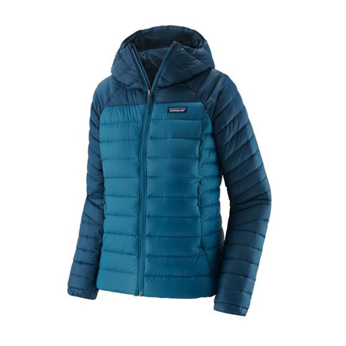 Patagonia Womens Down Sweater Hoody, Wavy Blue