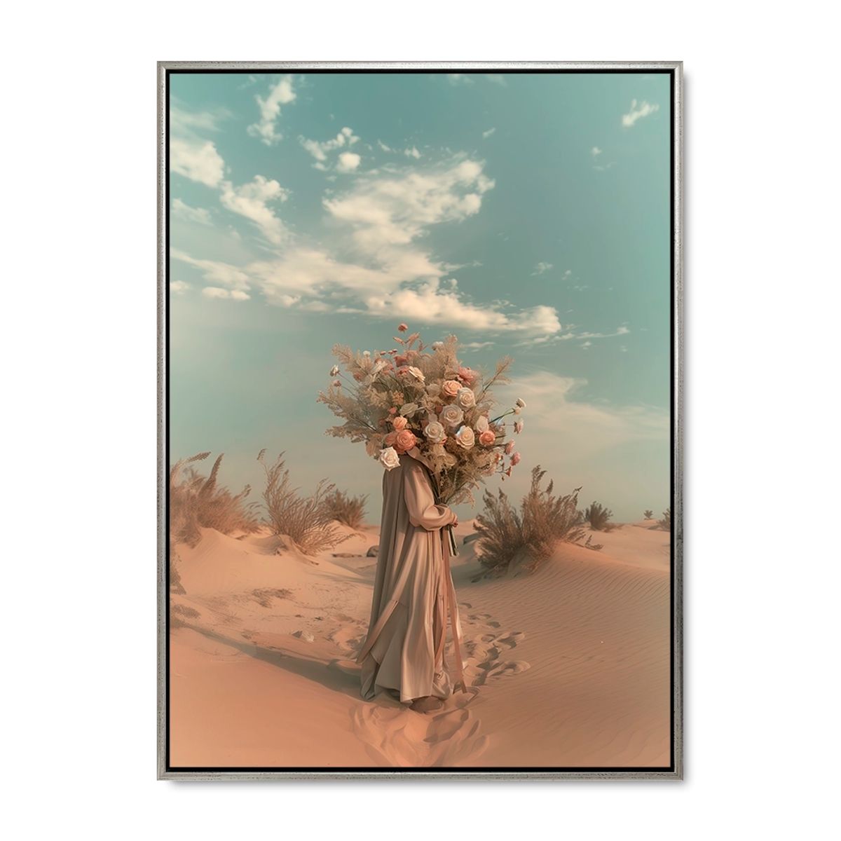 Desert Bloom - 70x100 cm. - Sølv ramme