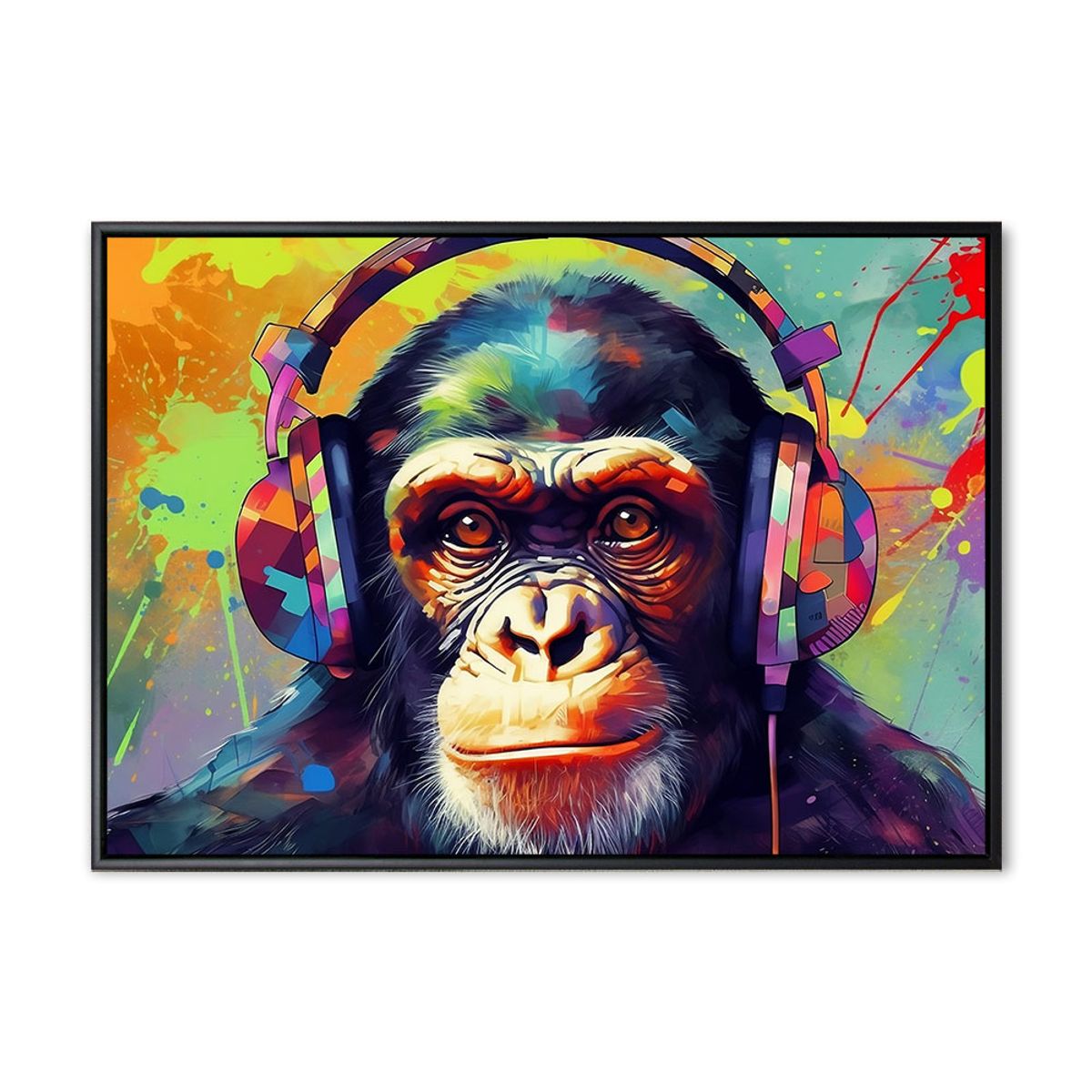 DJ Chimp 01 - 70x100 cm - Sort svæveramme