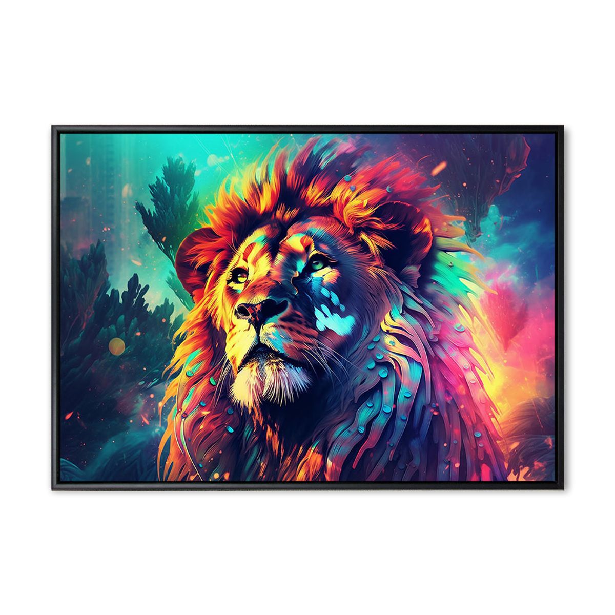 Lion King - 70x100 cm - Sort svæveramme