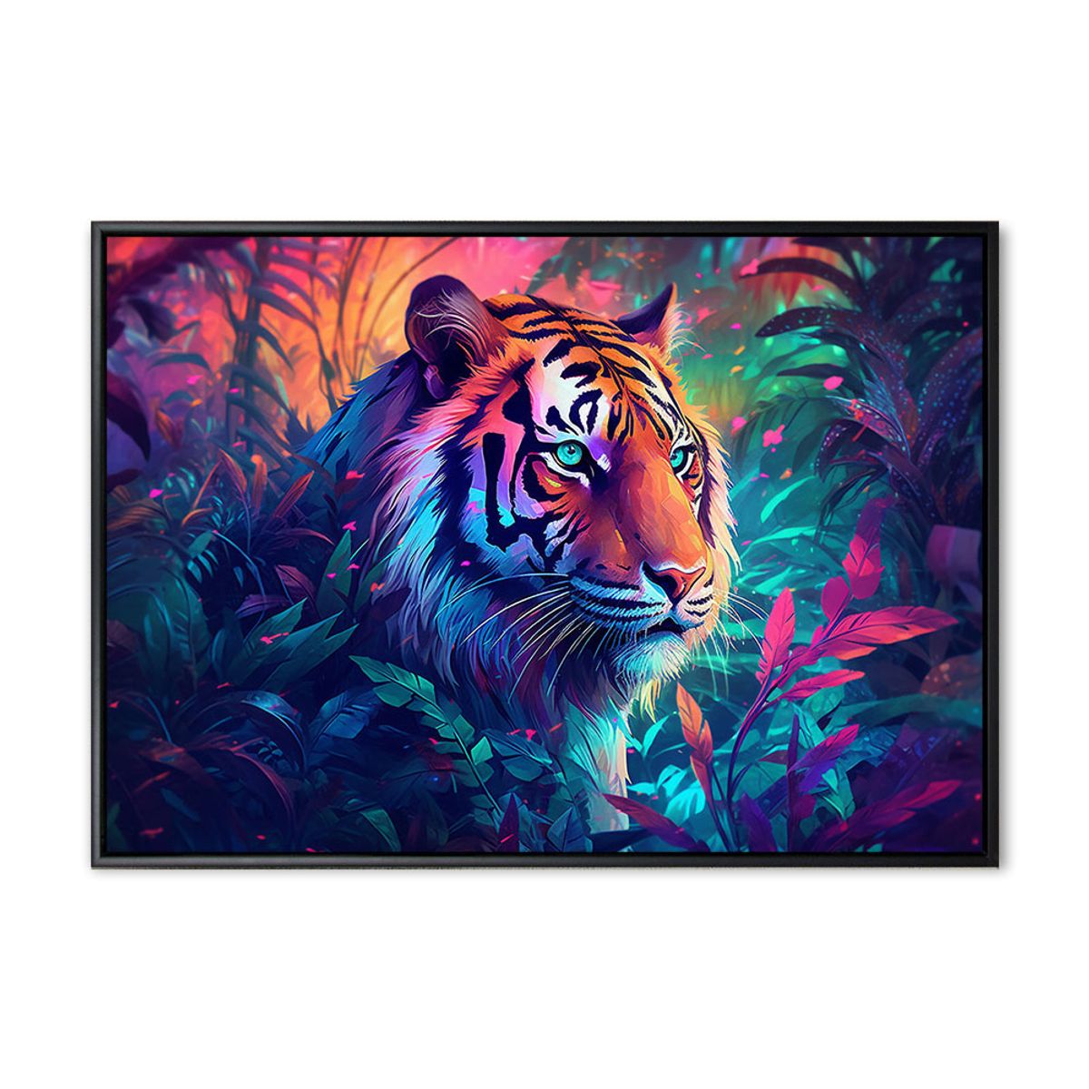 Tiger - 70x100 cm - Sort svæveramme