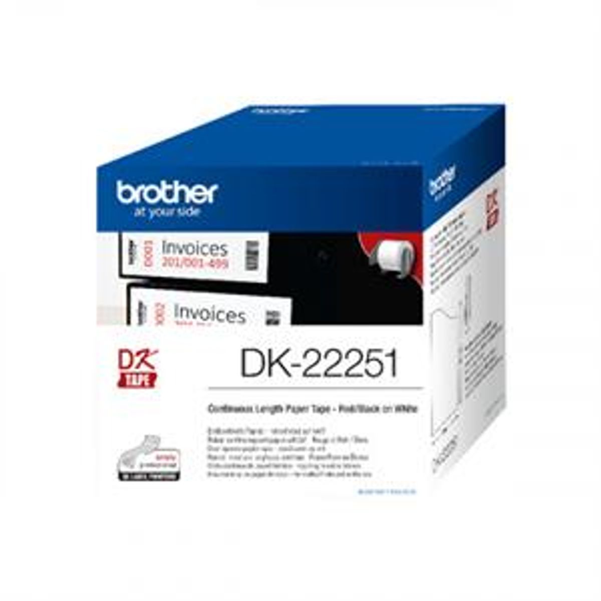 Brother 62mm plastiktape - hvid (15,24m)