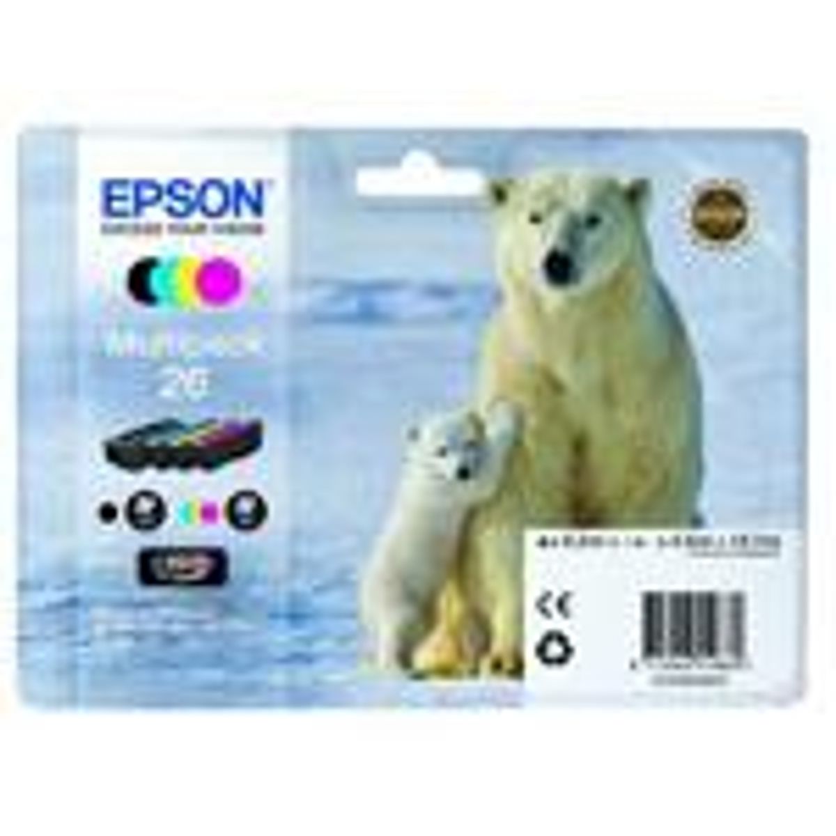 4-Pak B/C/M/Y patroner - Epson 26 - 1x220+3x300 sider