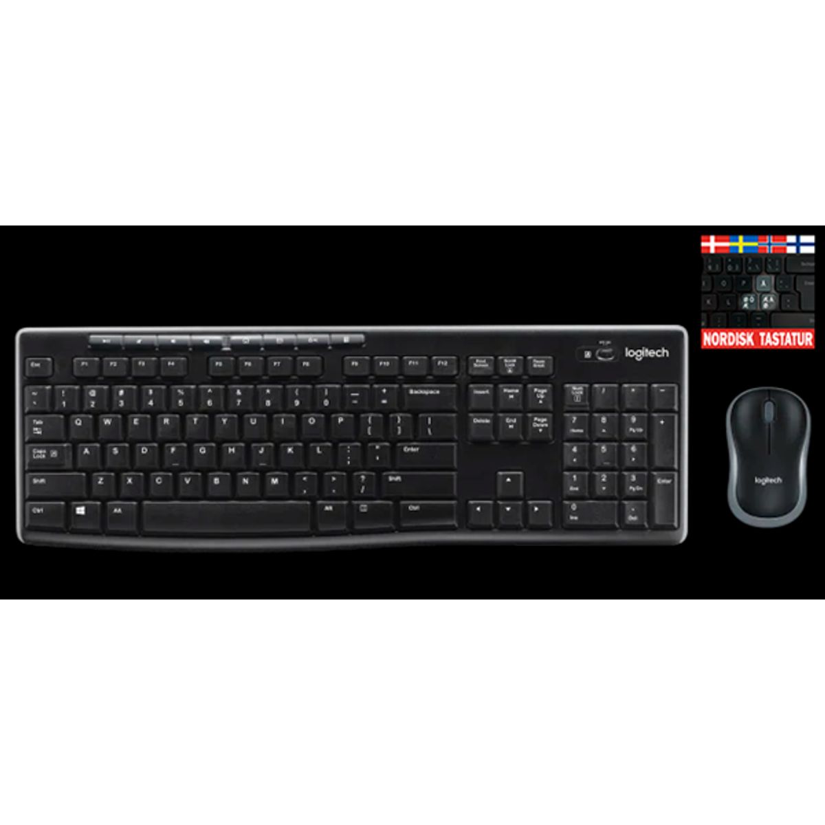 Logitech wireless tastatur+mus MK270