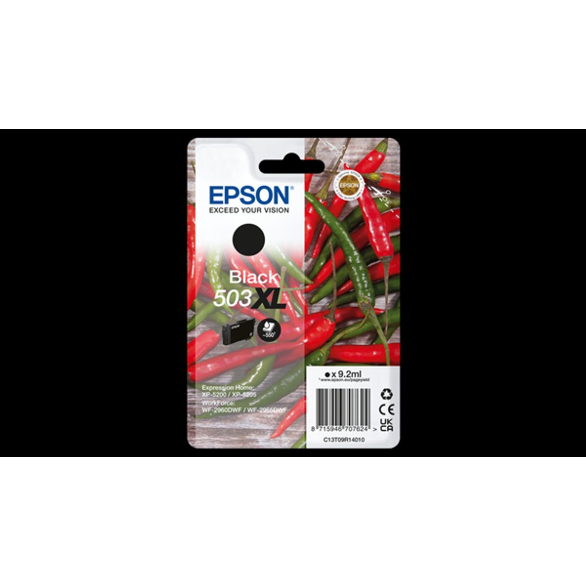 Sort blækpatron - Epson 503XL - original - 9,2 ml.