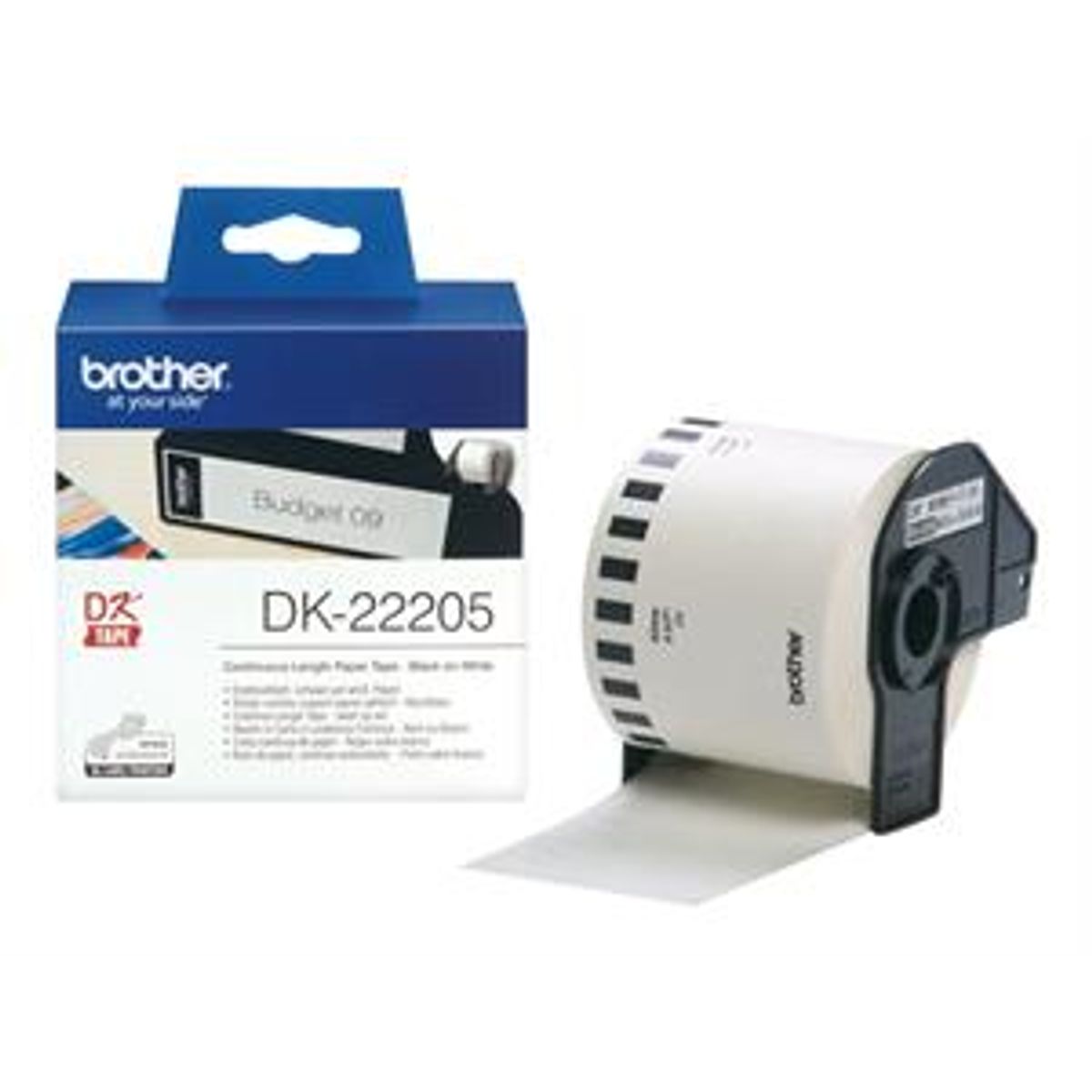 DK22205 Brother 62mm papirtape - hvid (30,48m)