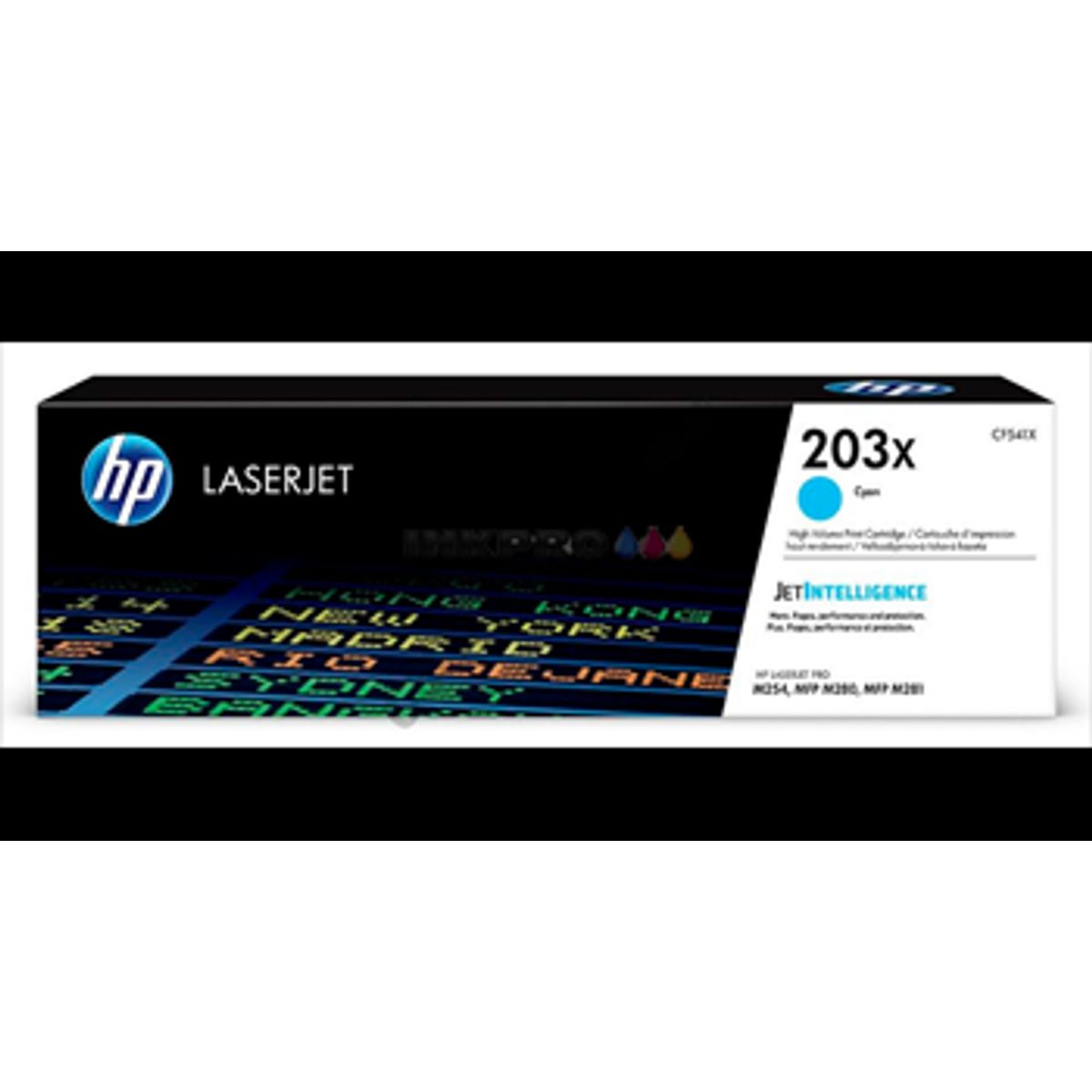 Cyan lasertoner - HP nr.203 X - 2.500 sider