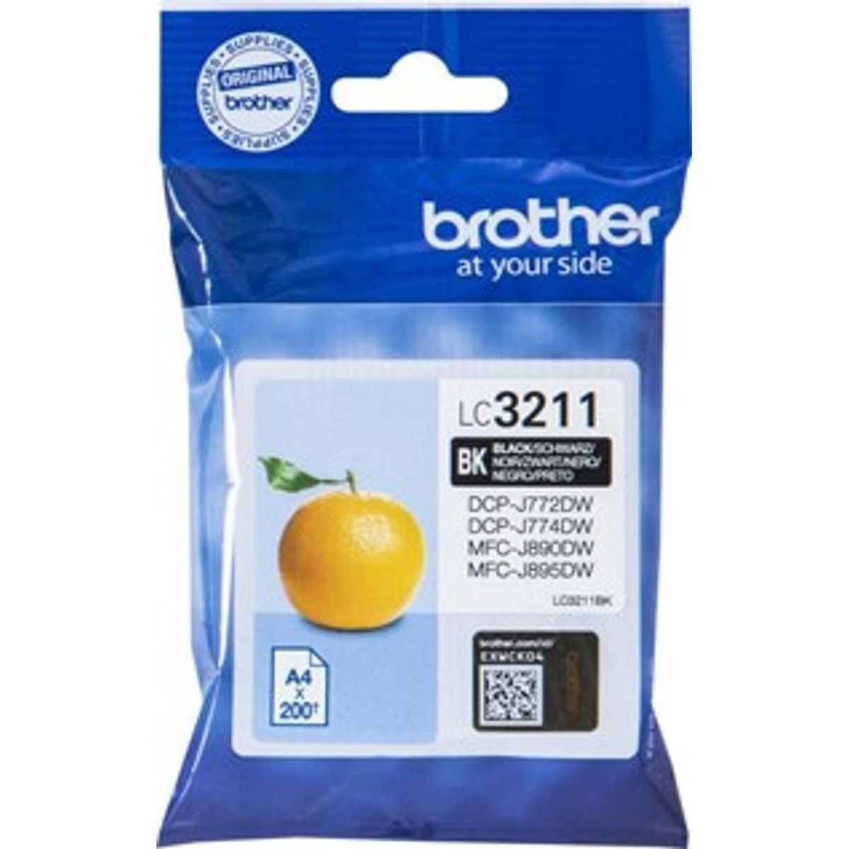 Sort blækpatron - Brother LC3211BK - 5,2 ml