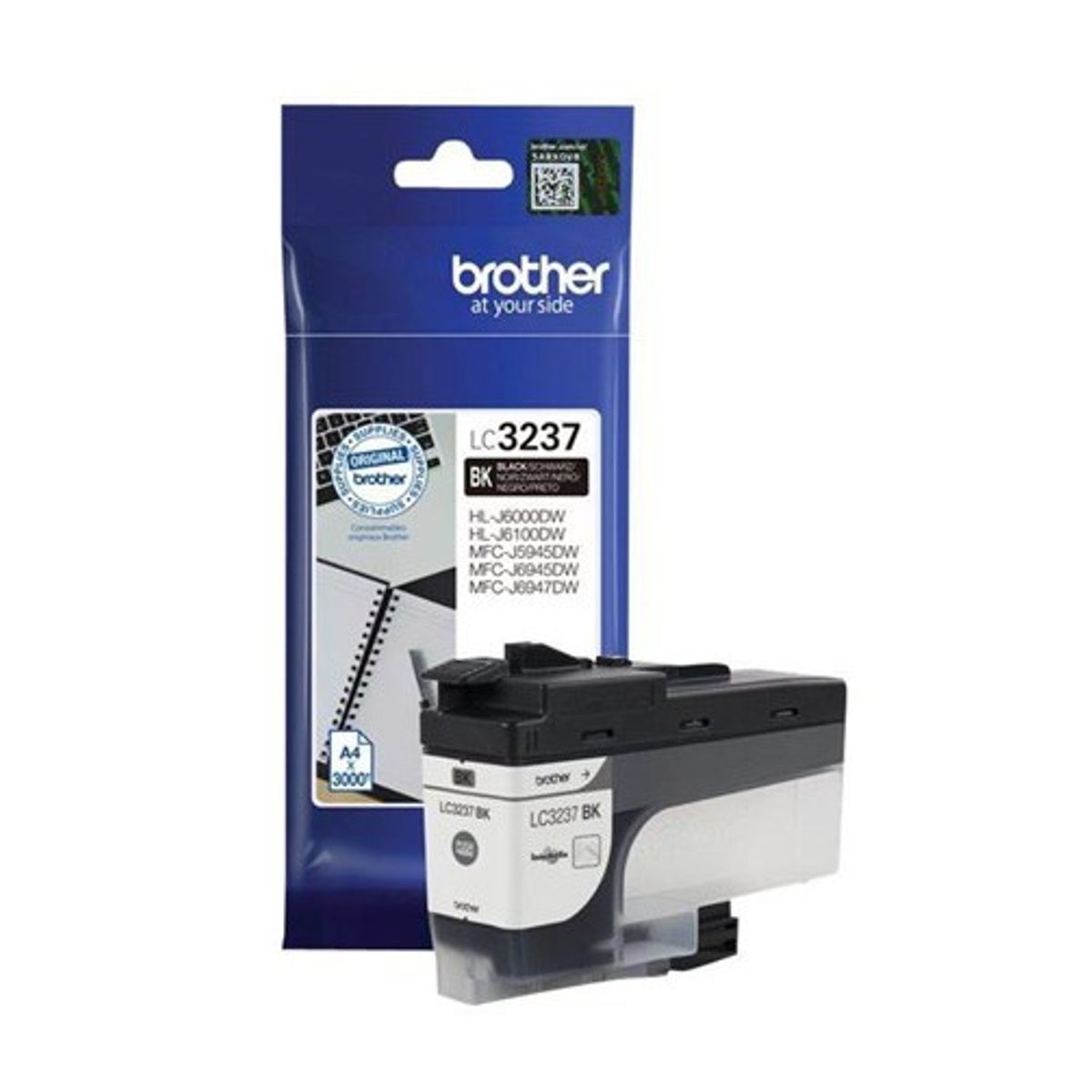 Sort blækpatron - Brother LC3237BK - 3000 sider